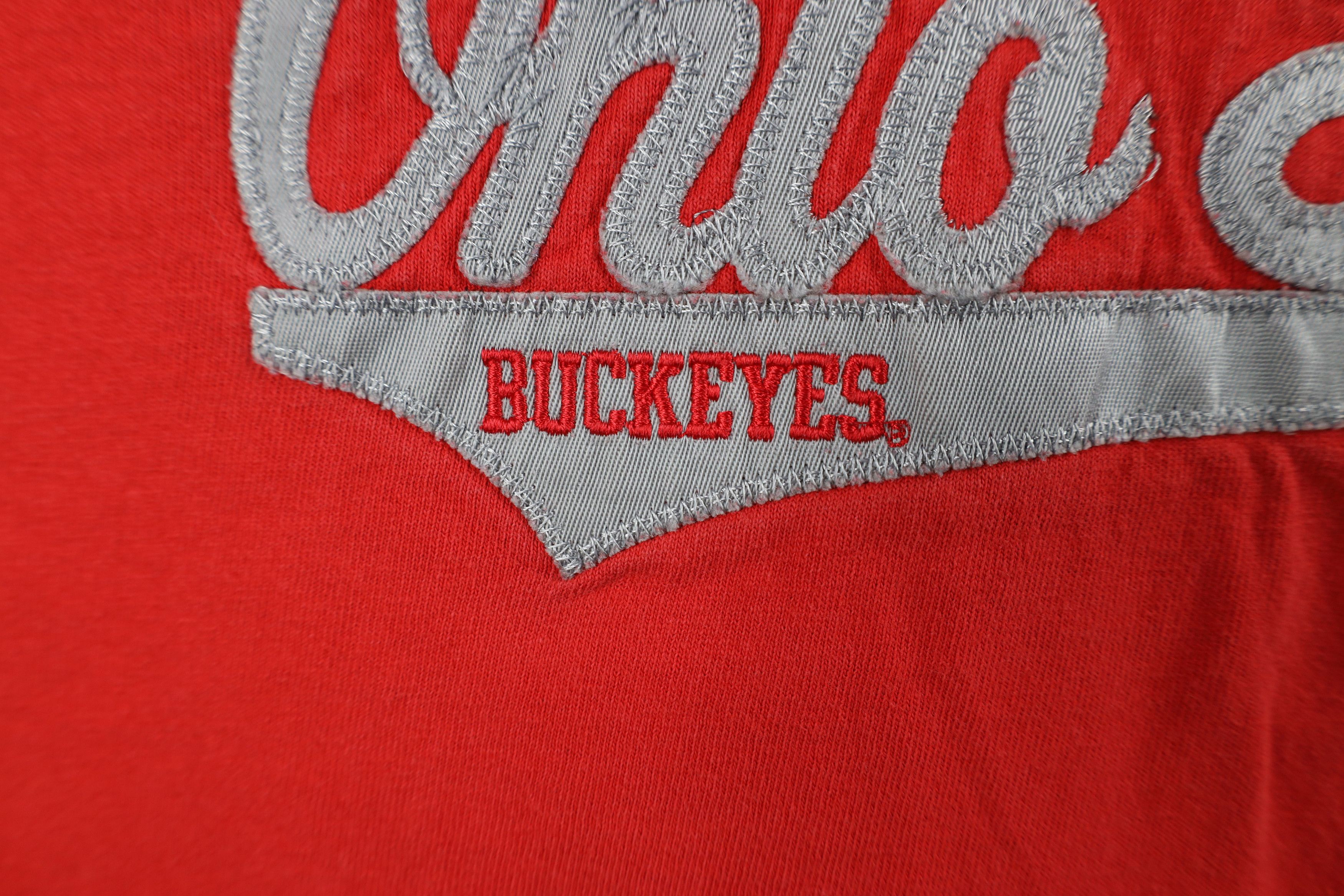 Vintage Vintage 90s Spell Script Ohio State University T-Shirt Red Size US XL / EU 56 / 4 - 5 Thumbnail
