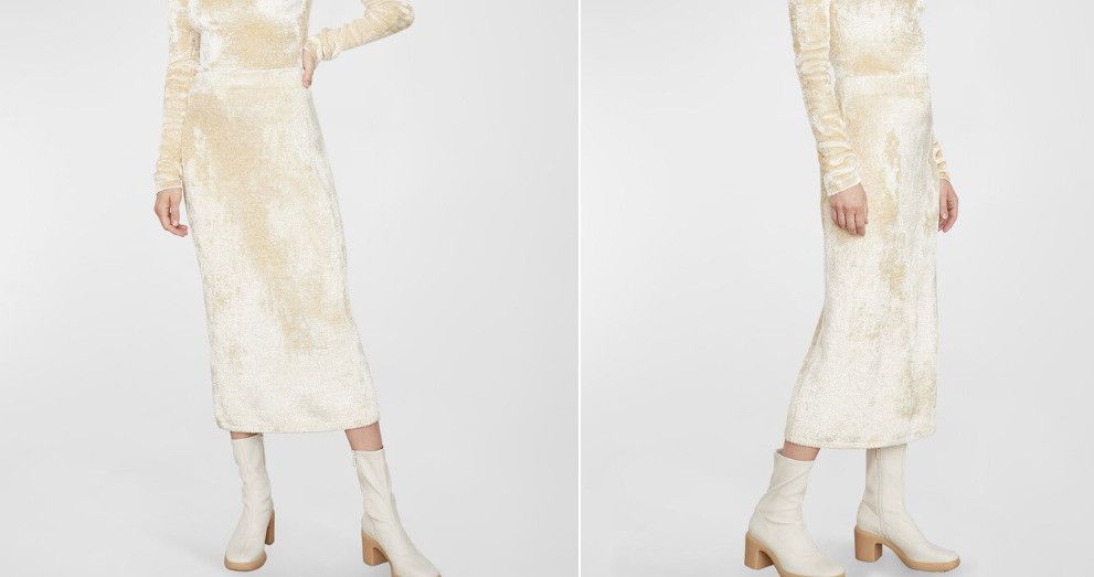 Vince Vince. Panne Sweater Skirt Pale Sand ( S ) Size 28" / US 6 / IT 42 - 3 Thumbnail