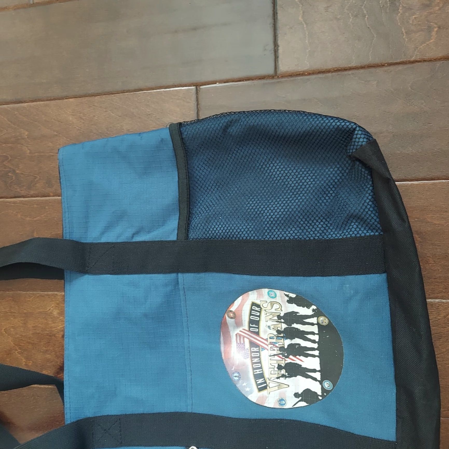 Vintage In honor Of Our Veterans Black/Blue Tote Bag Size ONE SIZE - 5 Thumbnail
