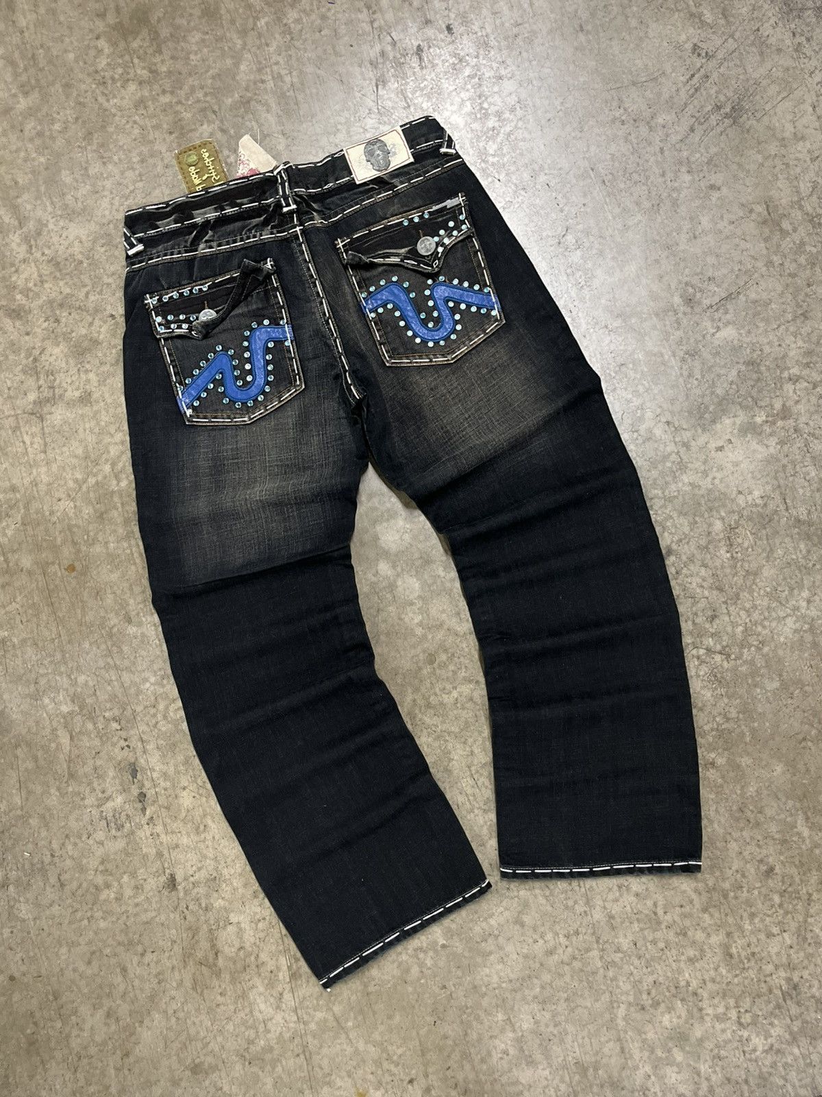 True Religion Y2k baggy fit embroidered denim skater hype rare opium Size US 36 / EU 52 - 1 Thumbnail