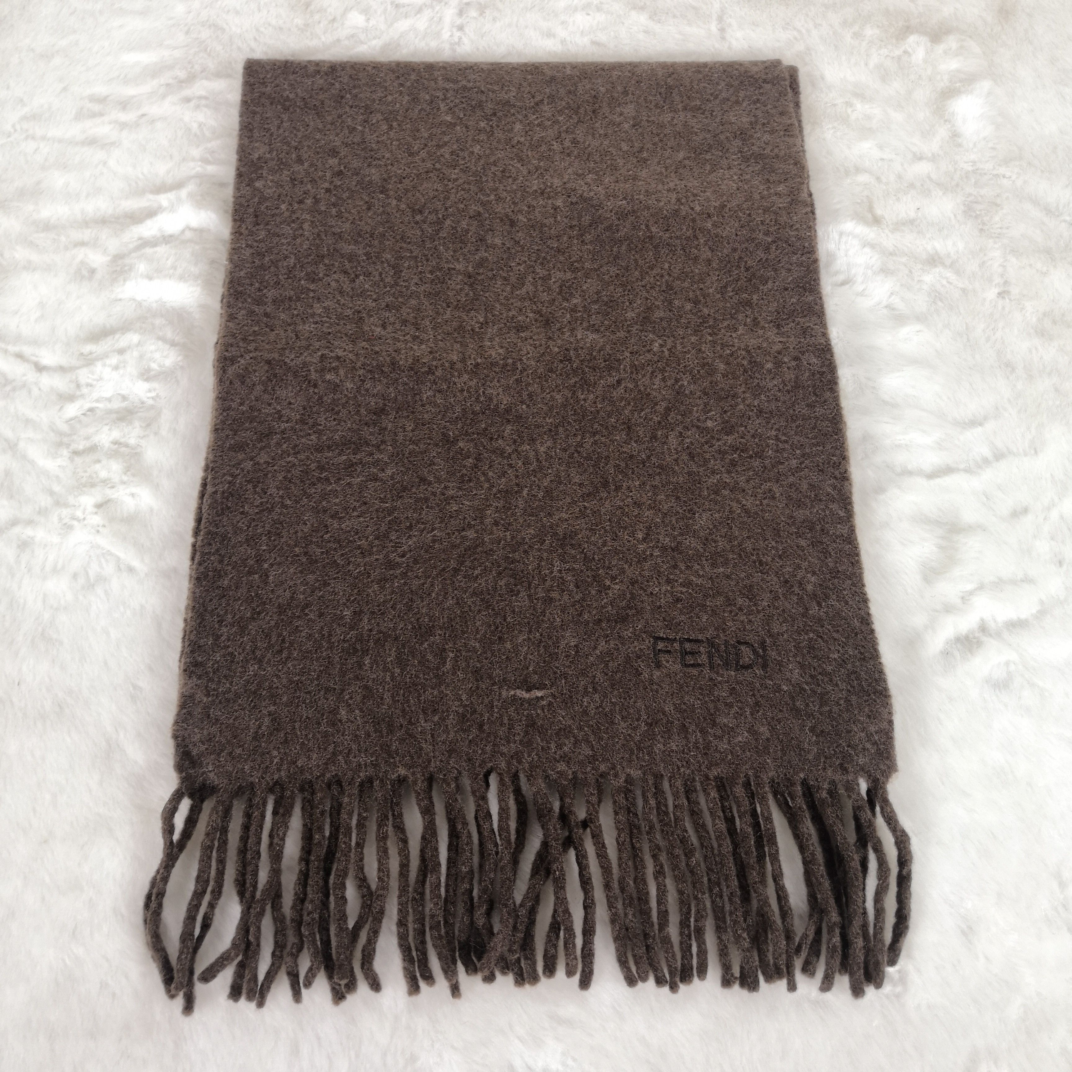 Fendi × Vintage Vintage Fendi Scarf Wool Fringe Fendi Zucca Scarves Size ONE SIZE - 2 Thumbnail