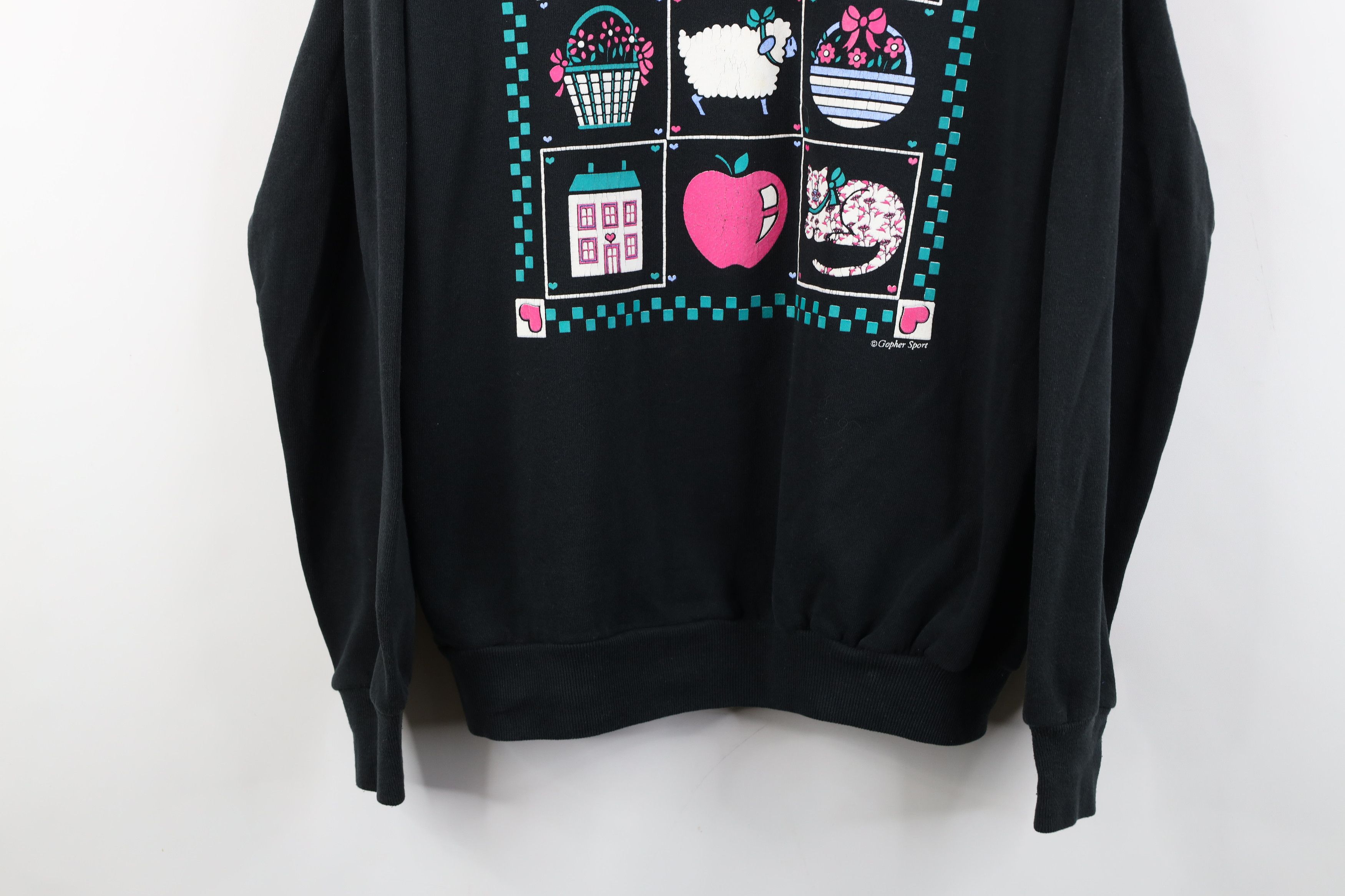 Vintage Vintage 90s Streetwear Country Farmhouse Cat Sweatshirt USA Size XL / US 12-14 / IT 48-50 - 3 Thumbnail