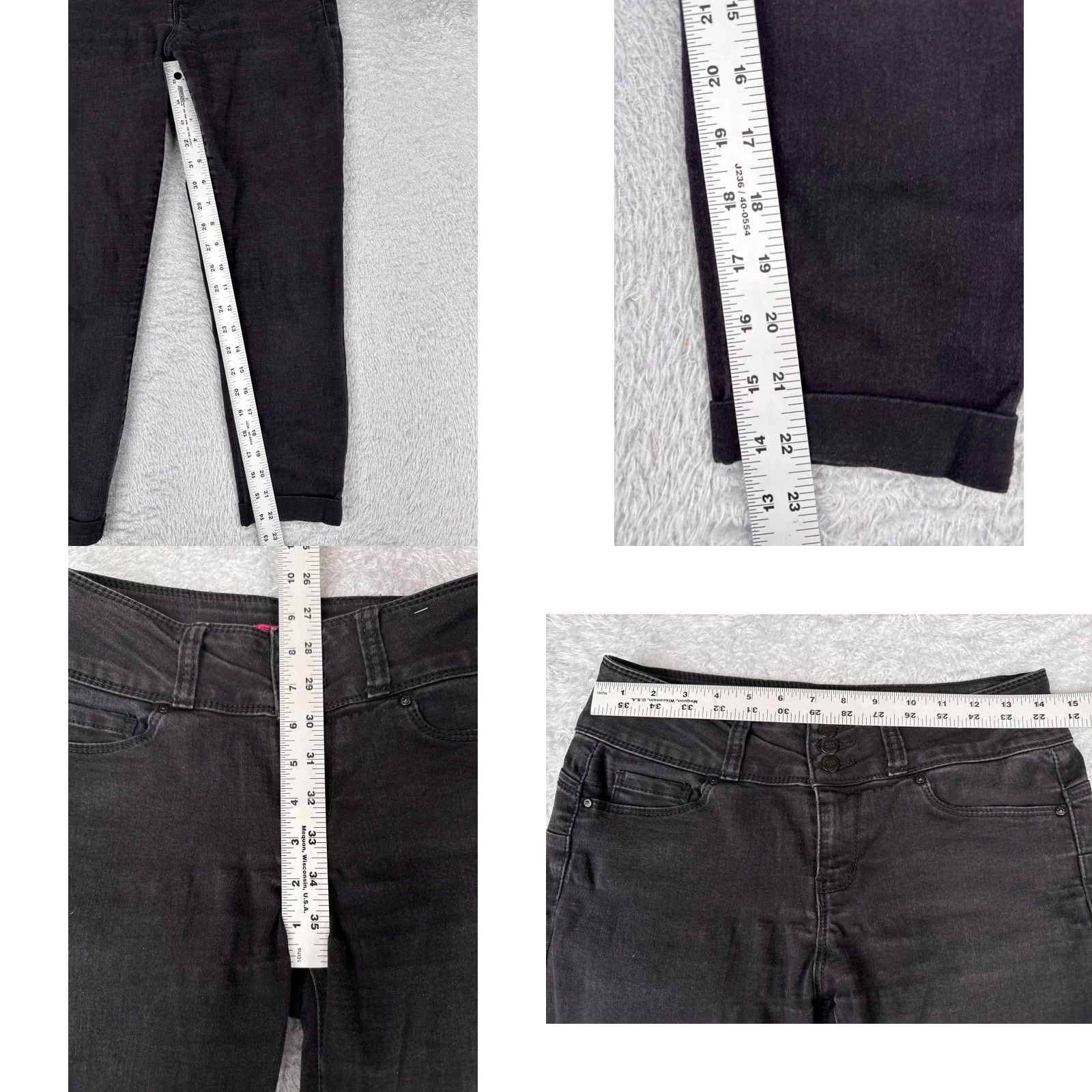 Vintage Wax Jean Jeans Women 28 Black Denim Skinny Mid Rise Cotton Blend Stretch 28x22 Size 28" / US 6 / IT 42 - 8 Thumbnail