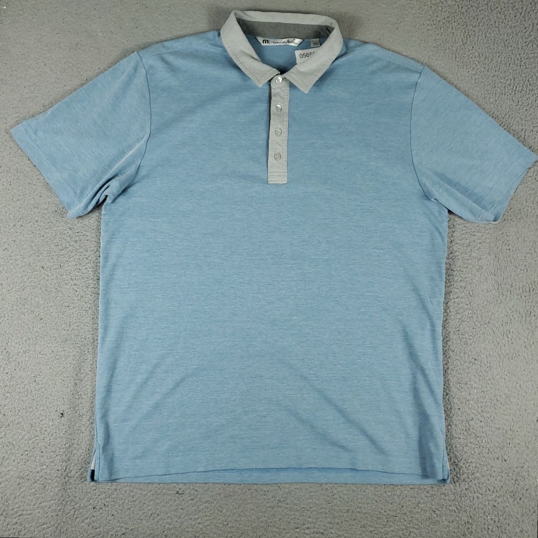 TravisMathew Travis Mathew Polo Shirt Mens 2XL Blue Solid Short Sleeve Casual Size US XXL / EU 58 / 5 - 2 Thumbnail