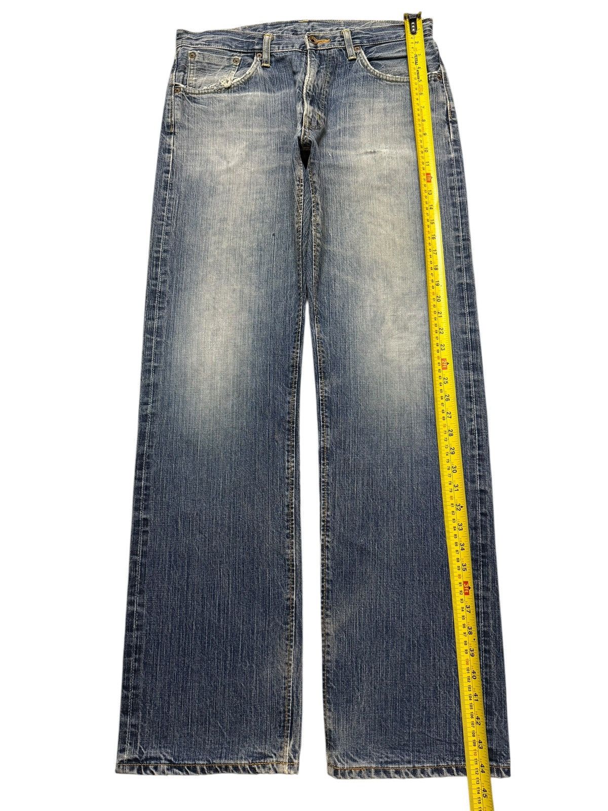 Edwin Vintage 90s Edwin 505zx Selvedge Blue Faded Wash Wide Leg Size US 33 - 12 Thumbnail