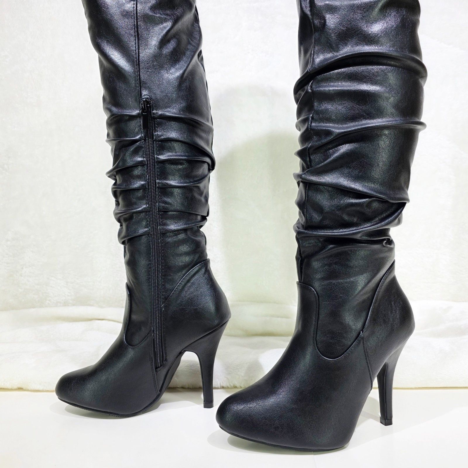 Other Victoria Black Over The Knee Slouch Scrunch Thigh Boots High Size US 8.5 / IT 38.5 - 9 Thumbnail