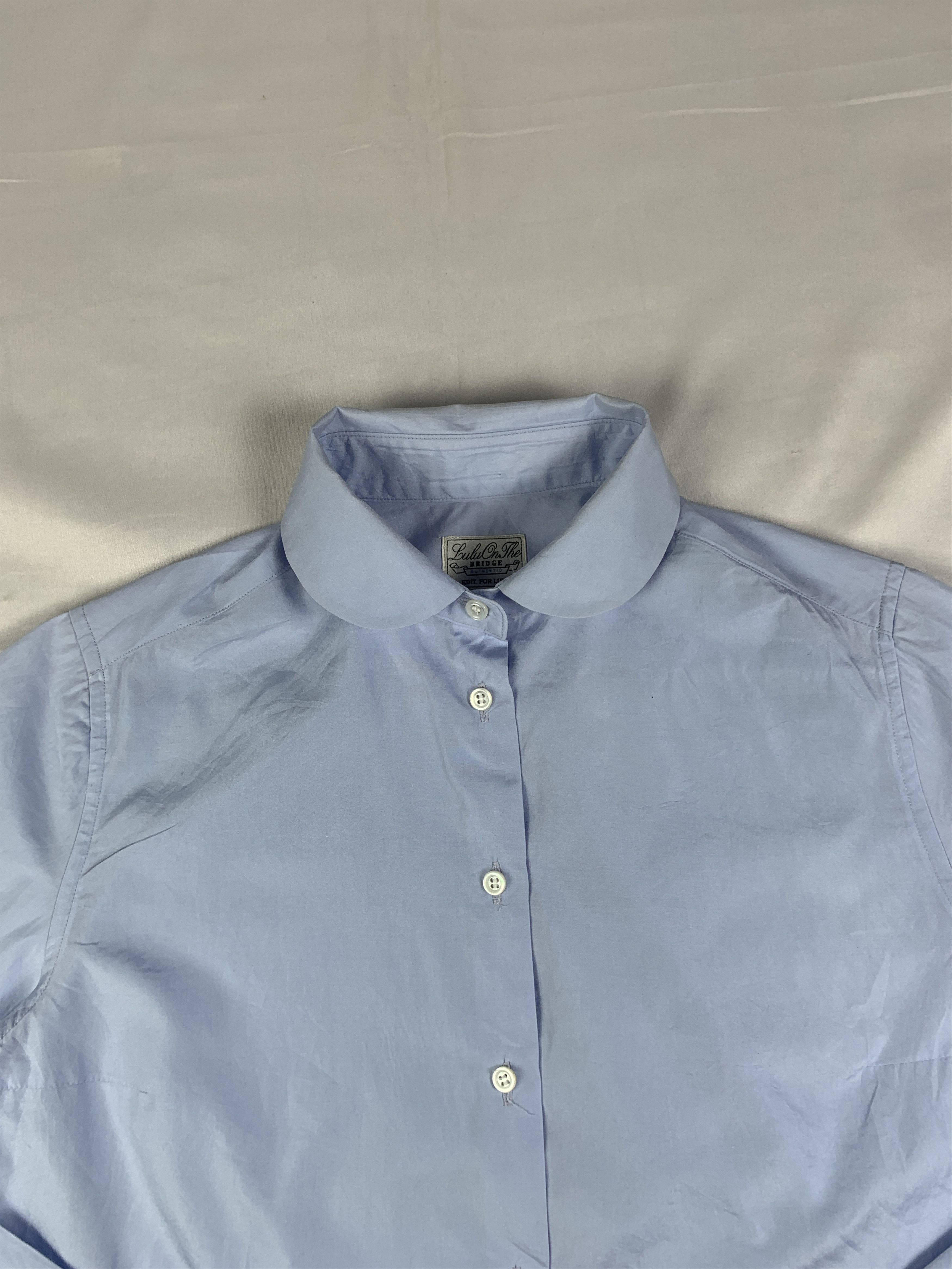 Japanese Brand Lulu Japan Baby Blue Luxury Shirt (M) Size M / US 6-8 / IT 42-44 - 6 Thumbnail