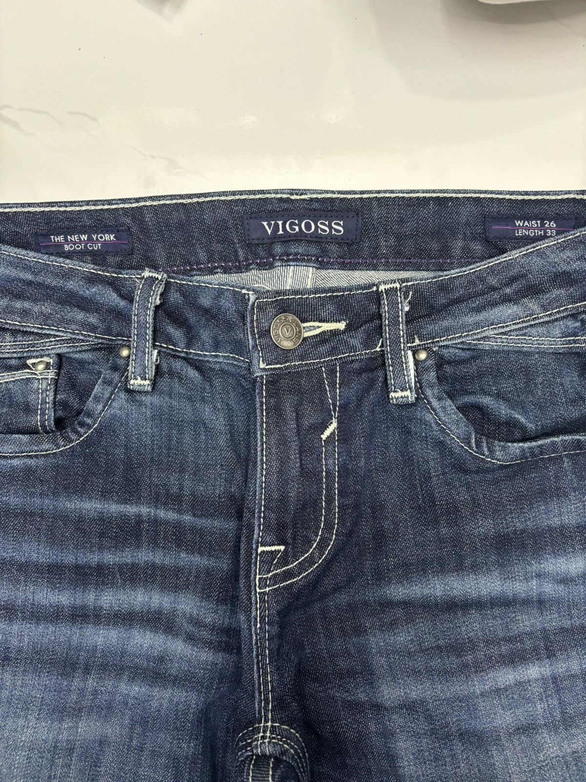 If Six Was Nine Flare Jeans Blue Denim Vigoss Brand Bootcut Flared Denim Size 28" / US 6 / IT 42 - 9 Thumbnail