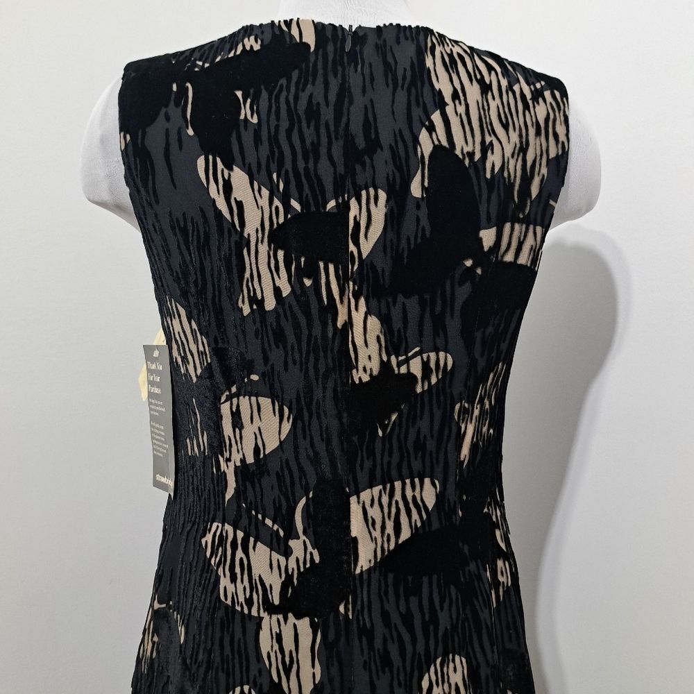Other Vintage Tessuto Velvet Butterfly Print Silk Blend A Line Dre Size M / US 6-8 / IT 42-44 - 12 Thumbnail
