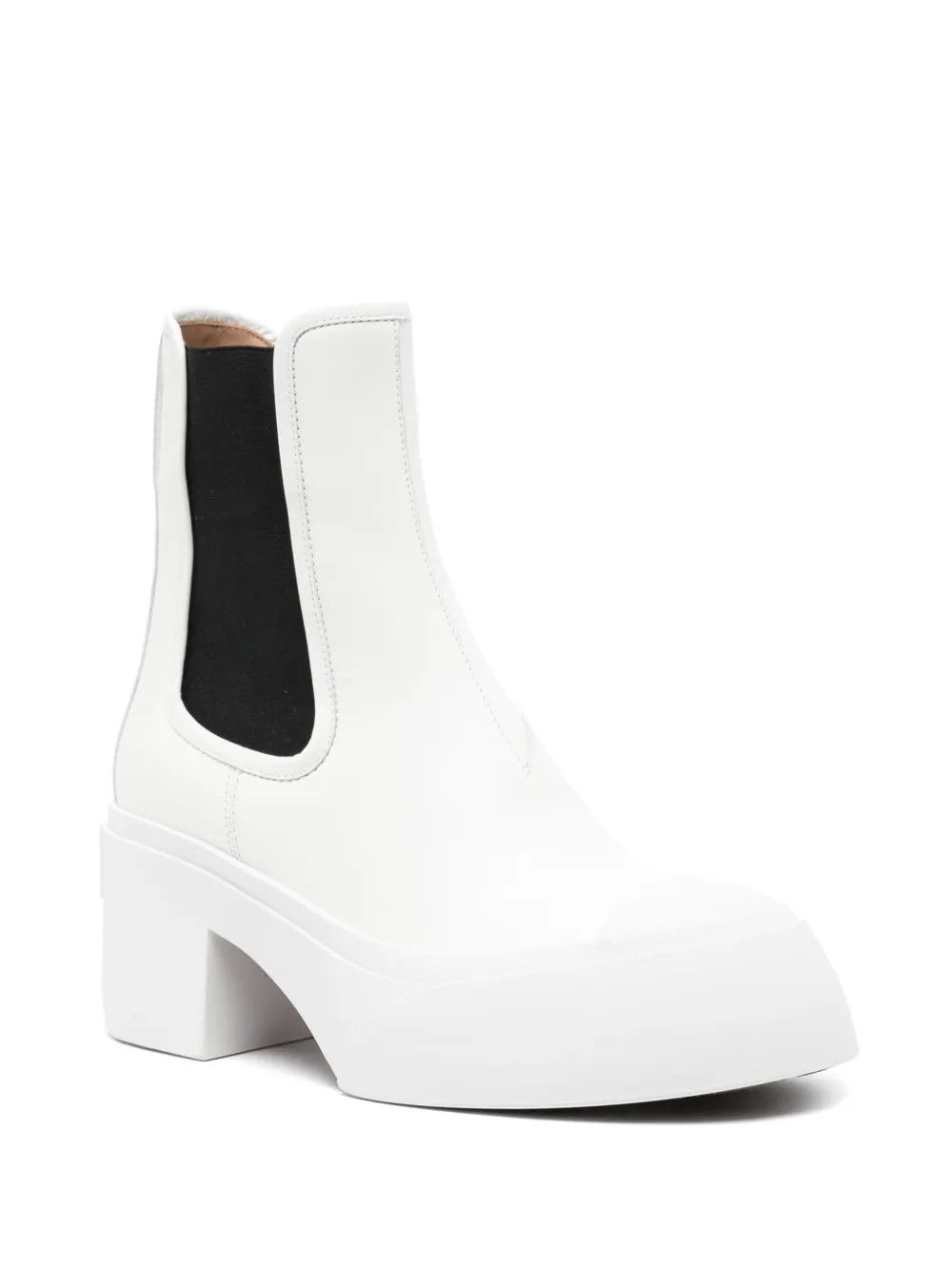 Marni o1w1db11125 70mm Leather Chelsea Boots in White Size US 5 / IT 35 - 4 Thumbnail