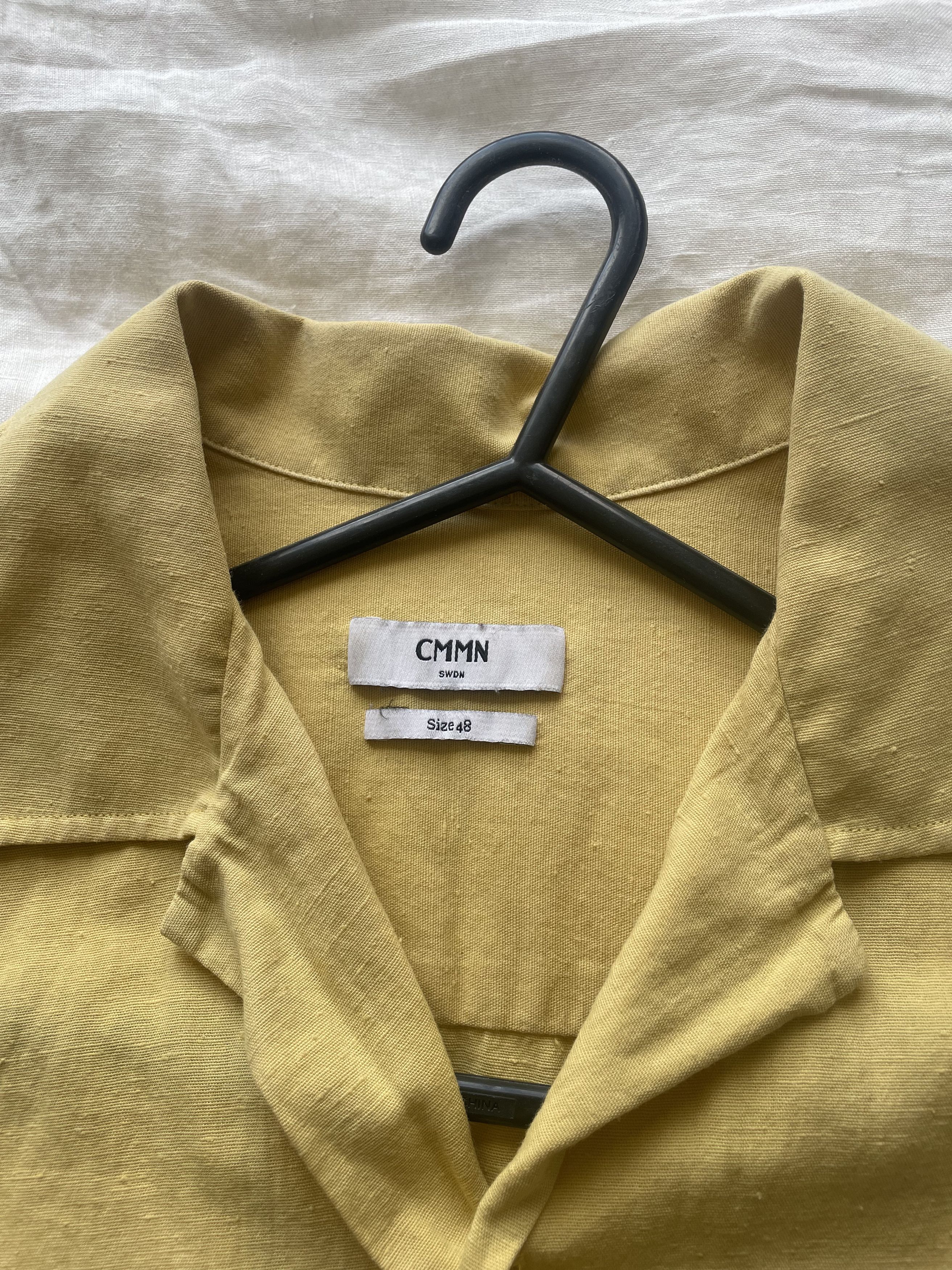 CMMN SWDN CMMN SWDN Turmeric Dyed Cotton Short Sleeve Camp Shirt Size US M / EU 48-50 / 2 - 2 Thumbnail