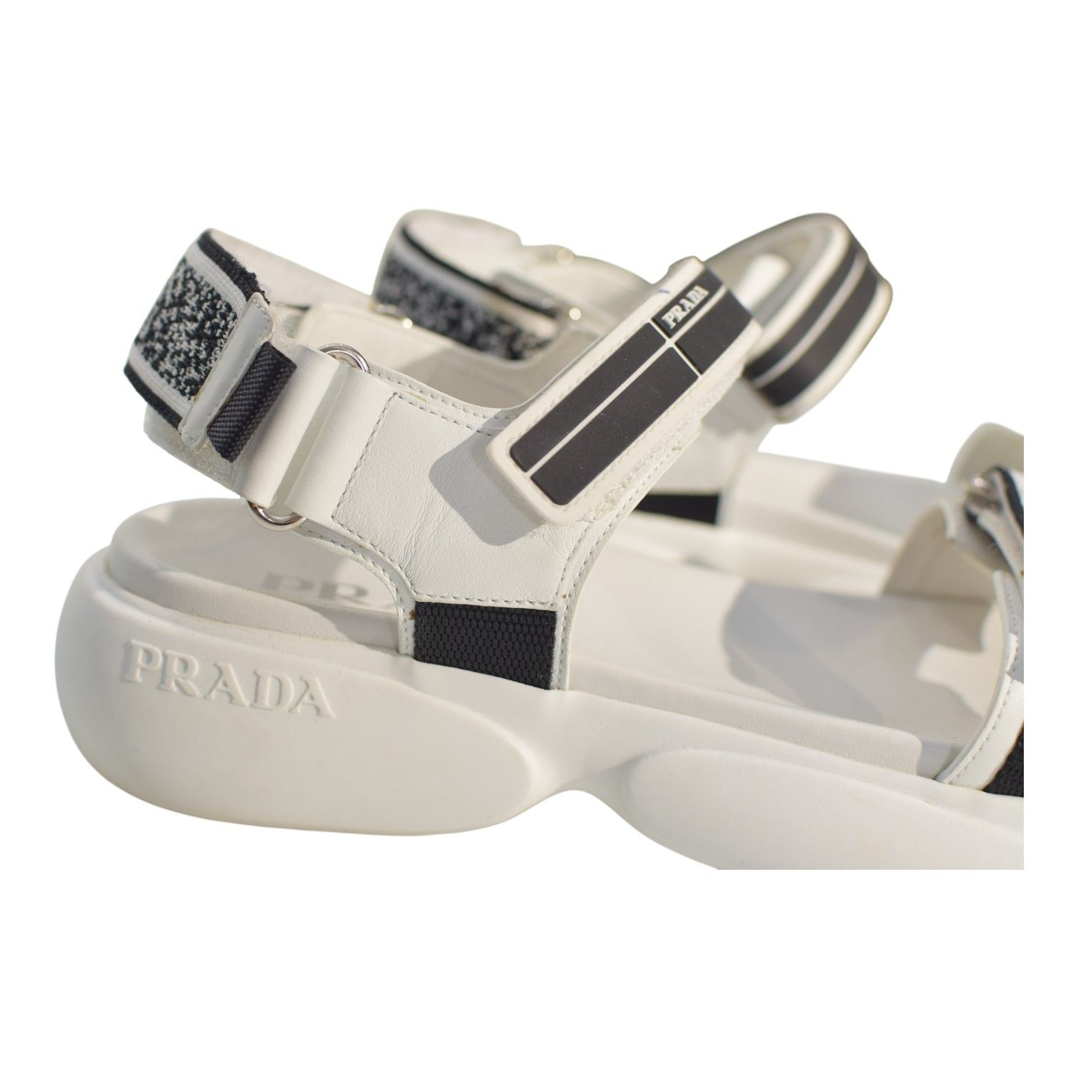 Prada PRADA Cloudbust Logo-Embossed Rubber & Leather Sandals 37.5 Size US 7.5 / IT 37.5 - 8 Thumbnail