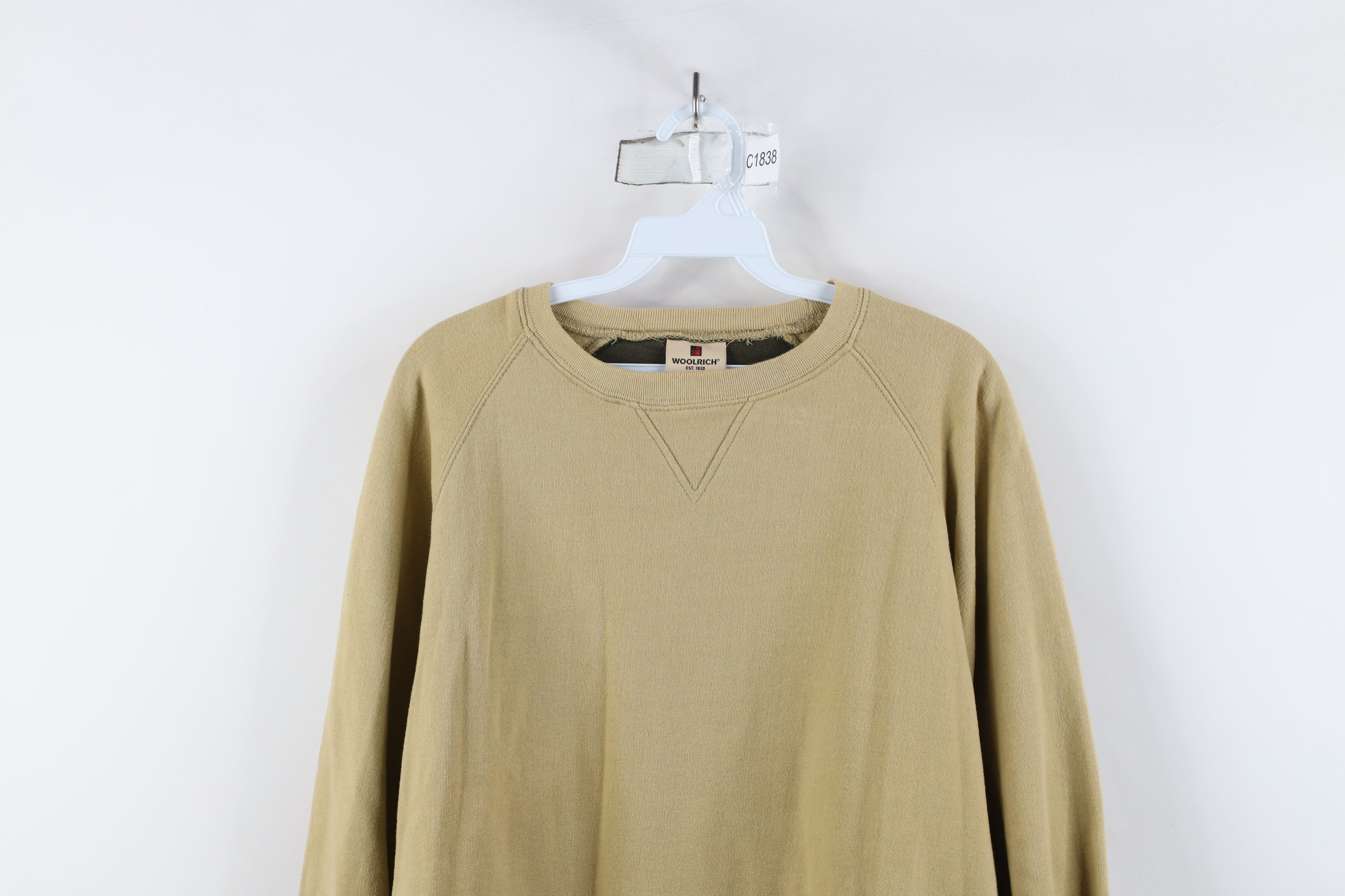 Vintage × Woolrich Woolen Mills Vintage 90s Woolrich Faded Blank Crewneck Sweatshirt Beige Size US M / EU 48-50 / 2 - 2 Thumbnail