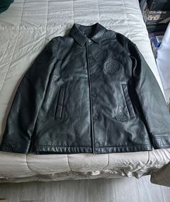Louis Vuitton Mens Leather Jacket Tartan Woven Leather Size 48 Mint  Condition