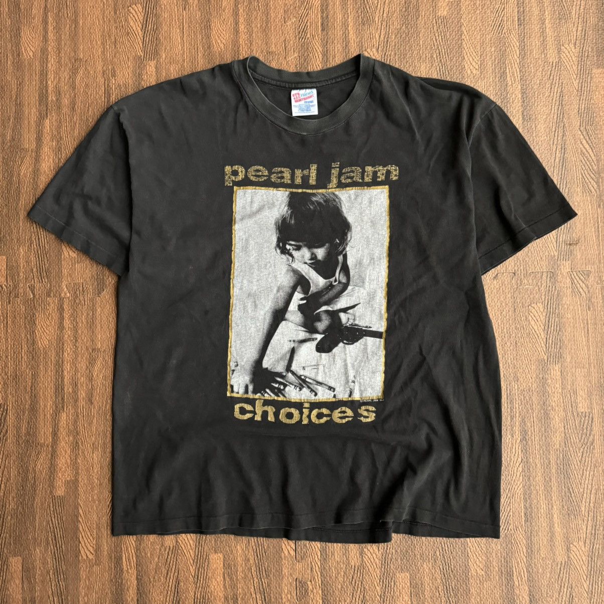 image of Band Tees x Nirvana Pearl Jam Choices Vintage T-Shirt 1992 in Black, Men's (Size XL)