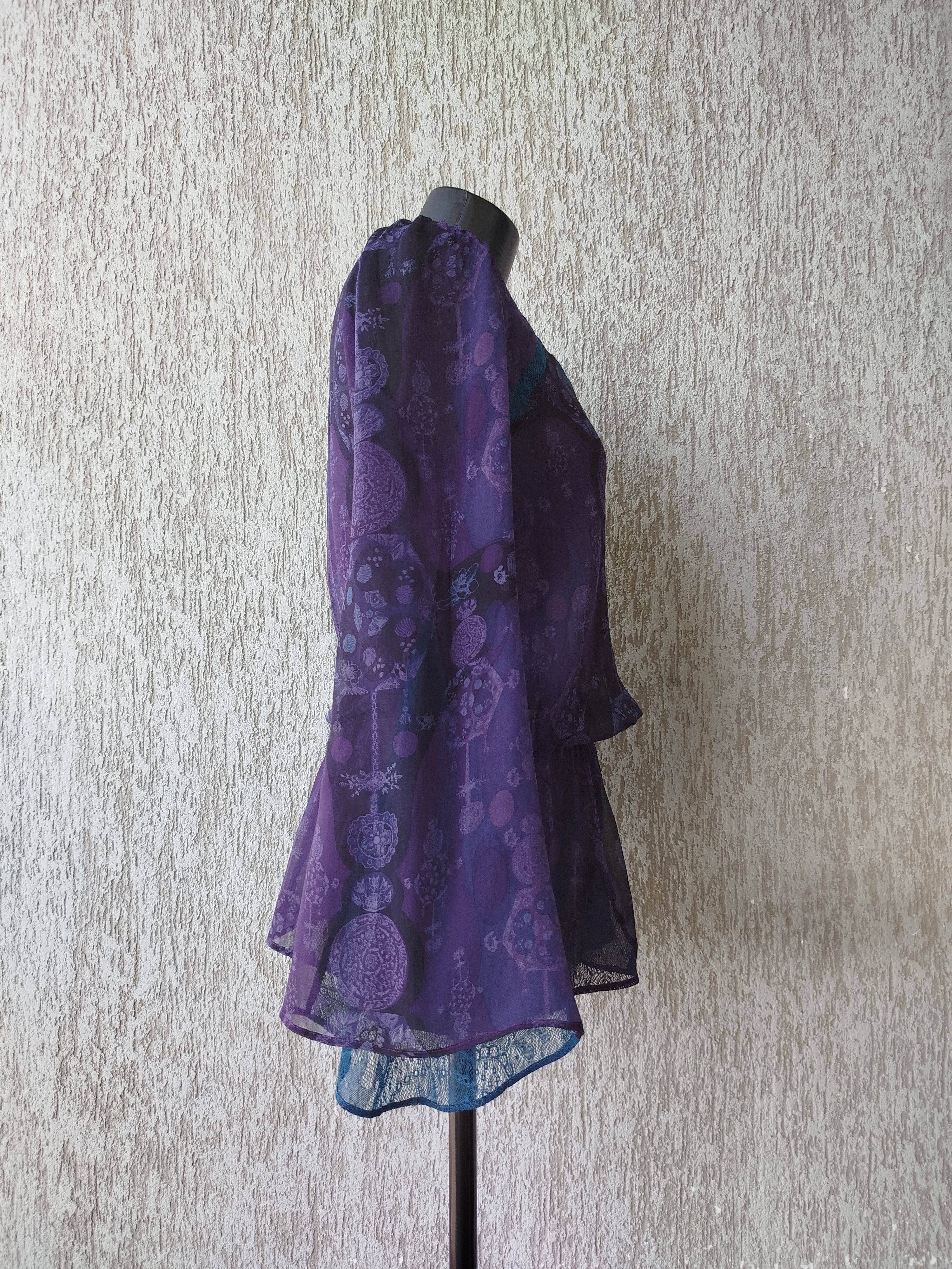 Custo Barcelona Blouse Long Sleeve Boho Chiffon Silk Vintage Y2K Size S Size S / US 4 / IT 40 - 6 Thumbnail