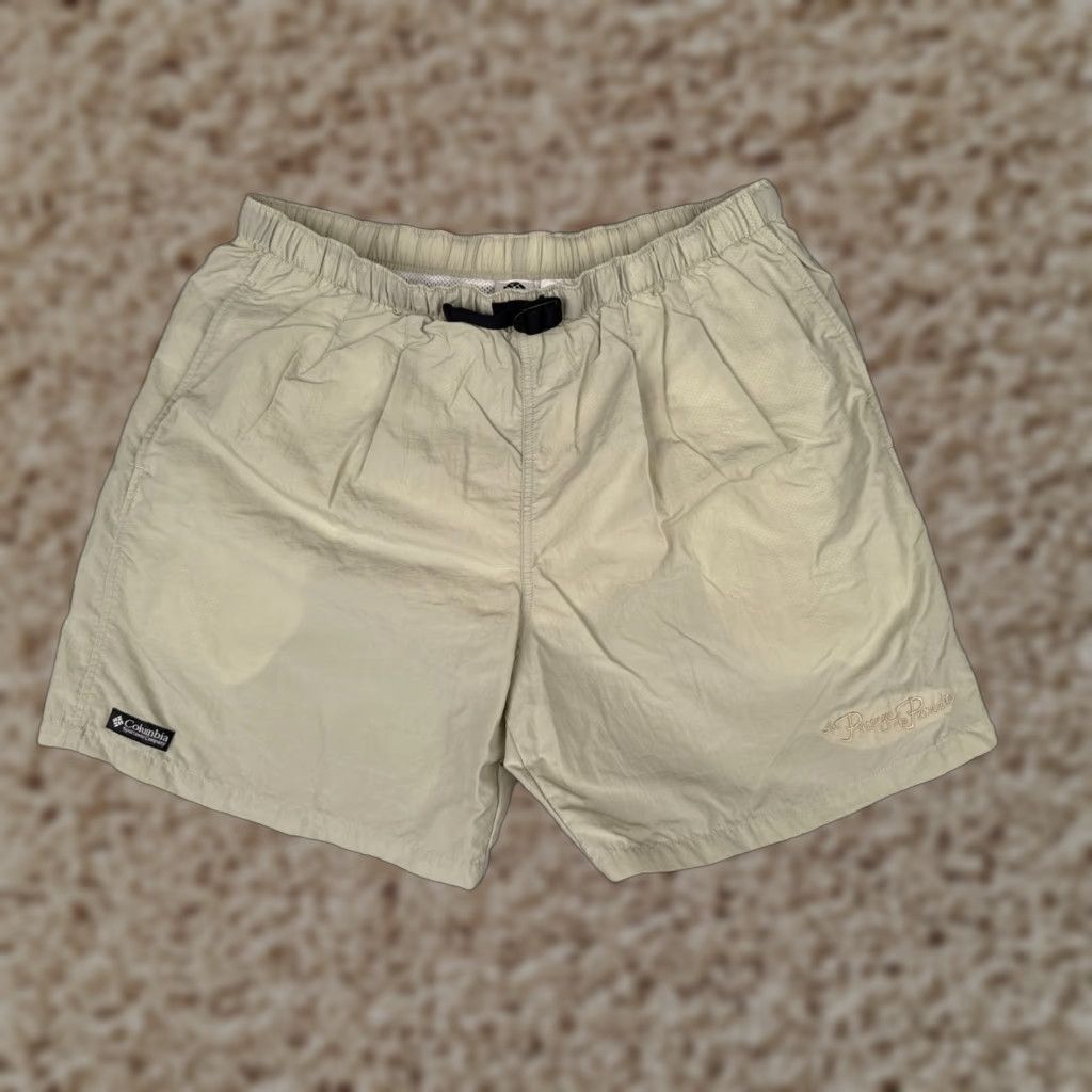 Vintage Columbia Shorts Men L beige Belted Lined Cargo Nylon 36x7 Outdoor Shell 90s? Size US 33 - 1 Thumbnail