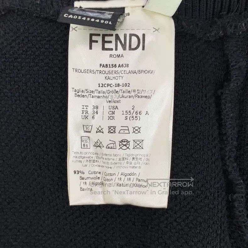 Fendi Fendi Black Side Logo Letter Cotton Drawstring Casual Spor Size 25" / US 0 / IT 36 - 8 Thumbnail