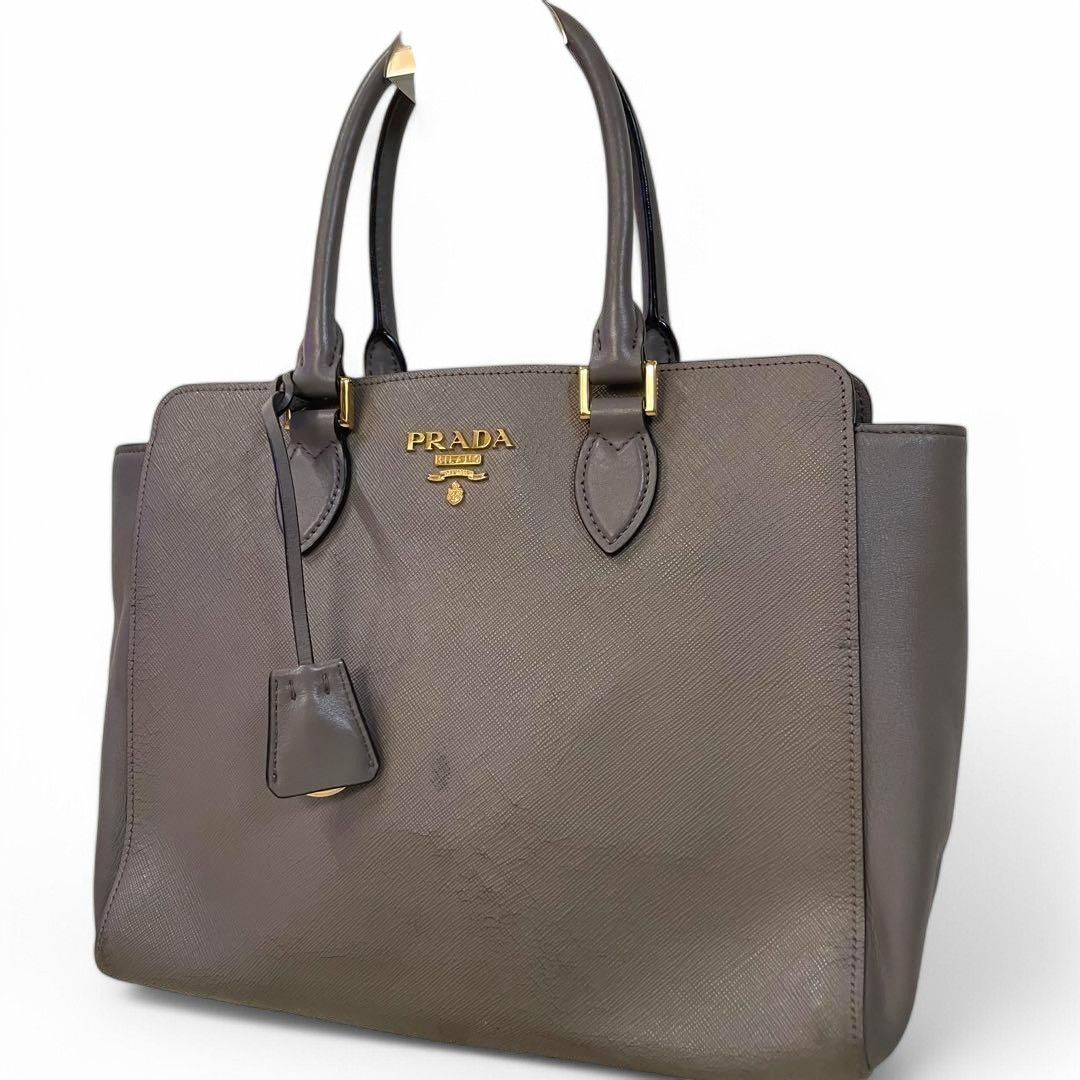 Prada Prada - Saffiano Gray Leather Handbag Shoulder Bag 2-way Size ONE SIZE - 2 Thumbnail
