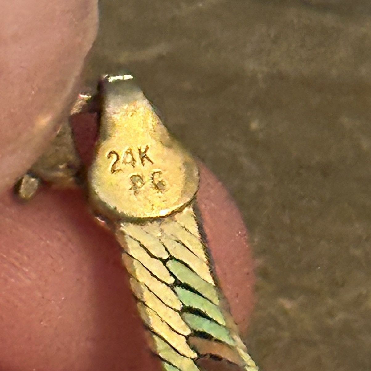 Vintage Vintage 24K GP herringbone chain necklace Size ONE SIZE - 4 Thumbnail
