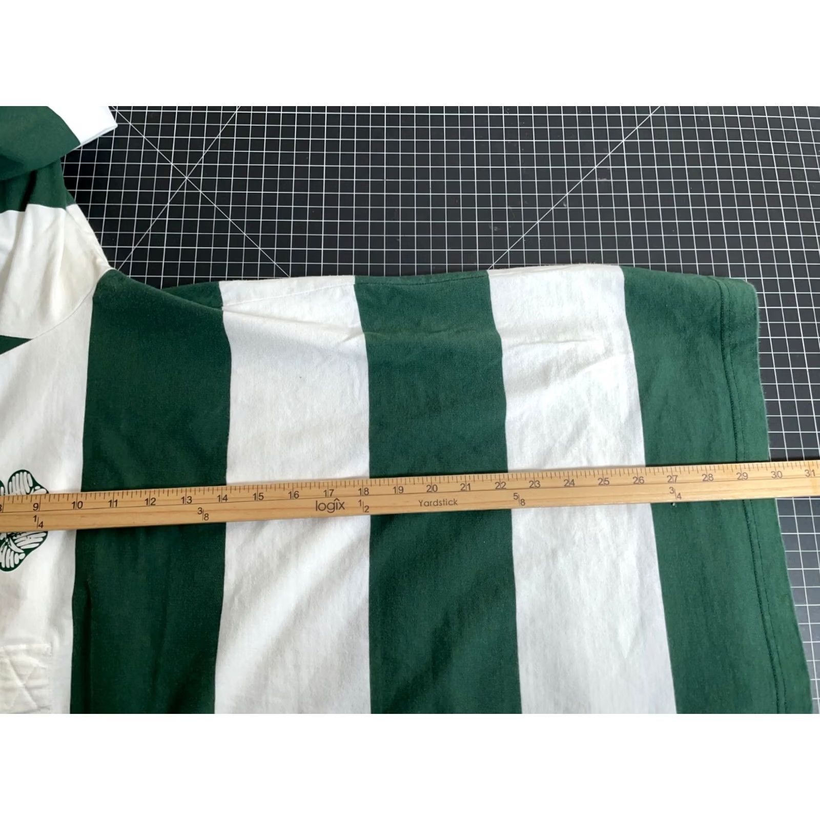 Vintage Sport-Tek Rugby Shirt Men XL White Green Striped Skull Four Leaf Clover Print Polo Size US XL / EU 56 / 4 - 6 Thumbnail