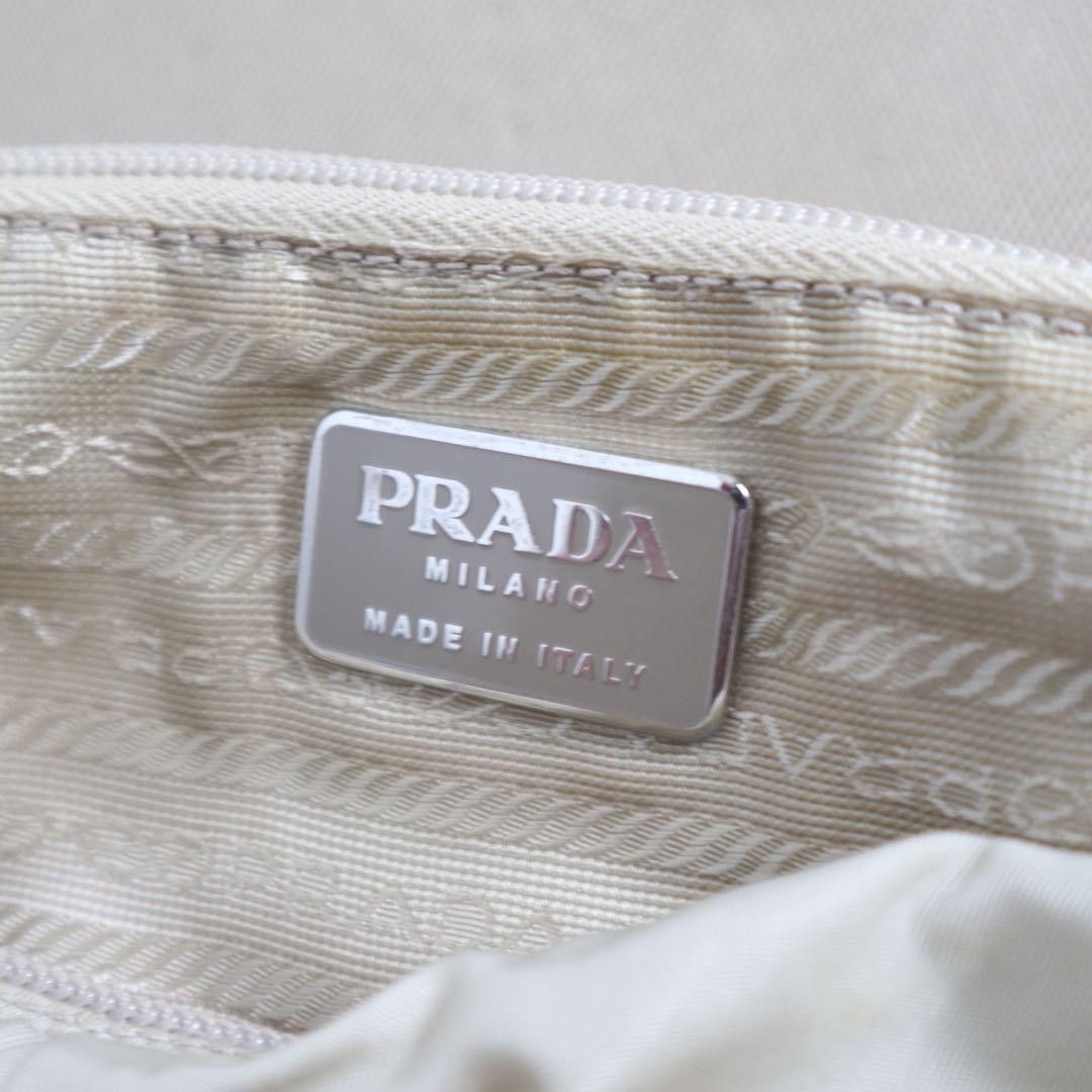 Prada Prada - Shoulder Bag Beige Leather Brown Triangle Logo Plate Size ONE SIZE - 4 Thumbnail