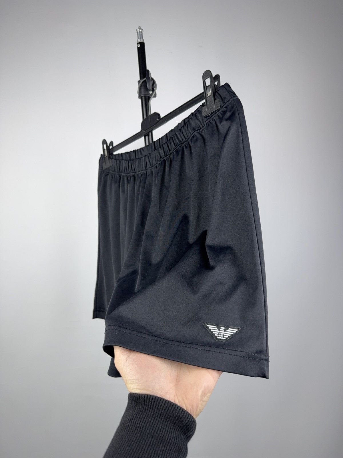 Emporio Armani 90s Retro Emporio Armani Black Swim Shorts Logo Patch L / 52 Size US 36 / EU 52 - 2 Thumbnail