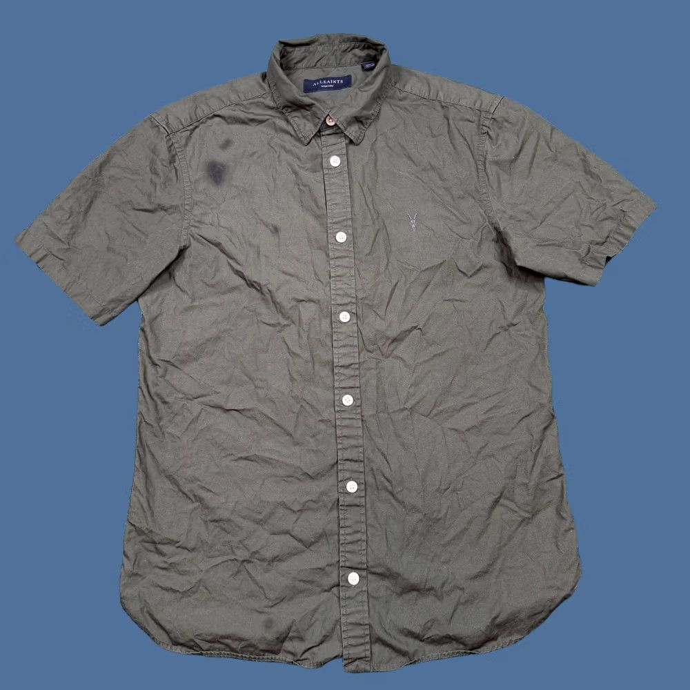 Allsaints AllSaints Shirt Men's Size M Green Short Sleeve Button Up Preppy All saints Size US M / EU 48-50 / 2 - 1 Thumbnail