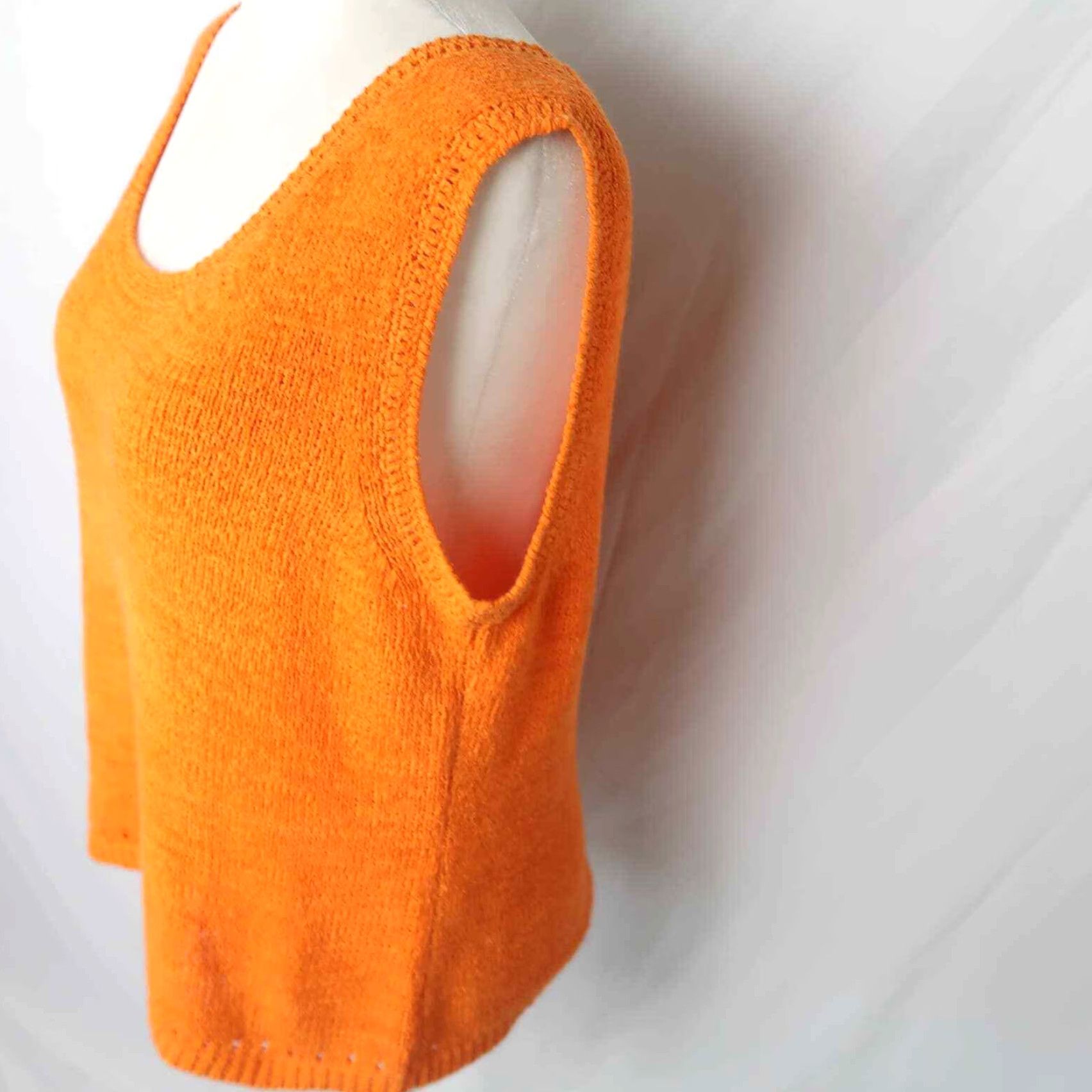 Coldwater Creek VINTAGE Coldwater Creek orange knit sleeveless sweater tank XL Women Size XL / US 12-14 / IT 48-50 - 3 Thumbnail