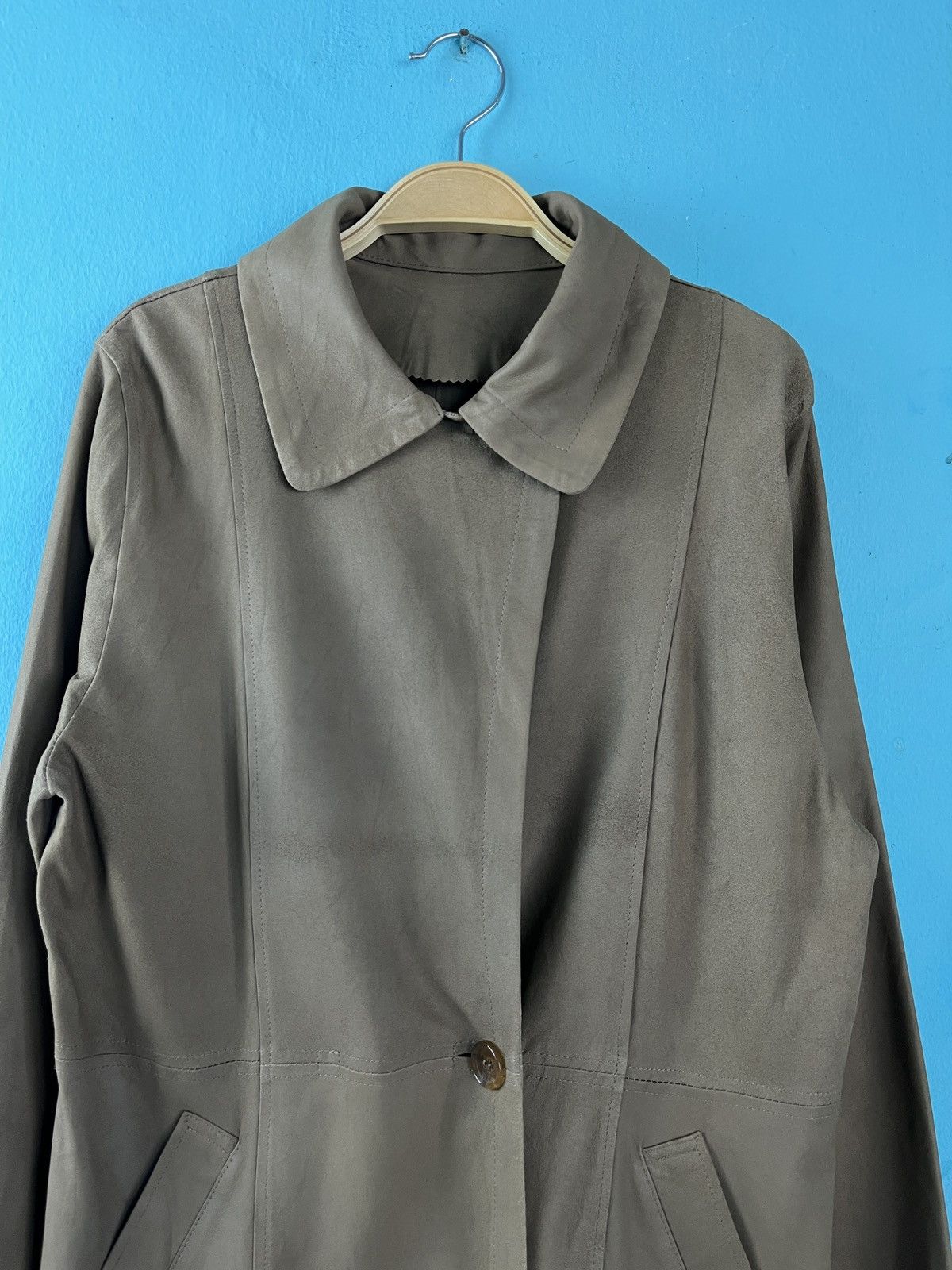 Balmain × Genuine Leather Balmain Paris Suede Leather Coat Size S / US 4 / IT 40 - 4 Thumbnail
