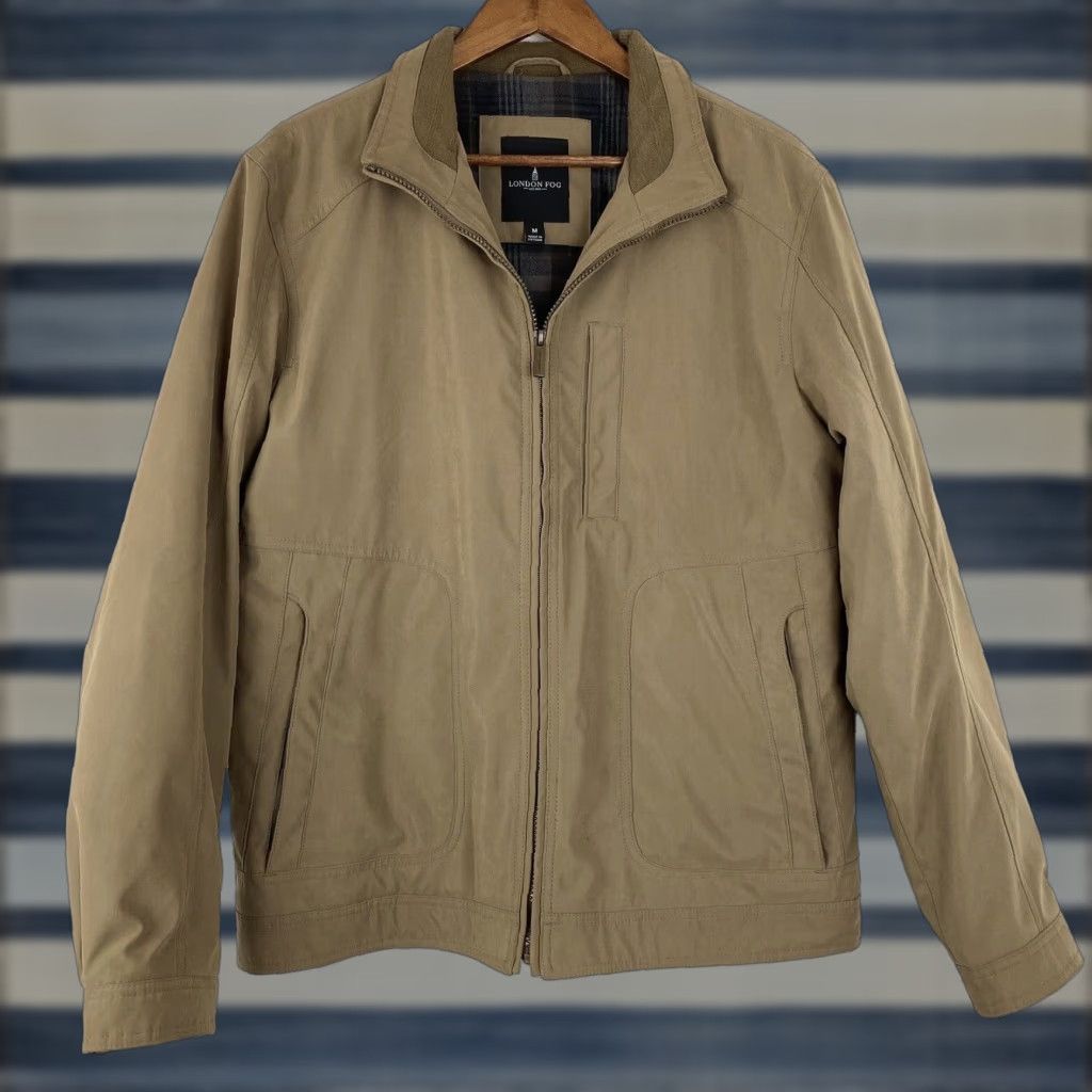 London Fog size Medium Men’s Green Audubon Microfiber Full Zip Jacket