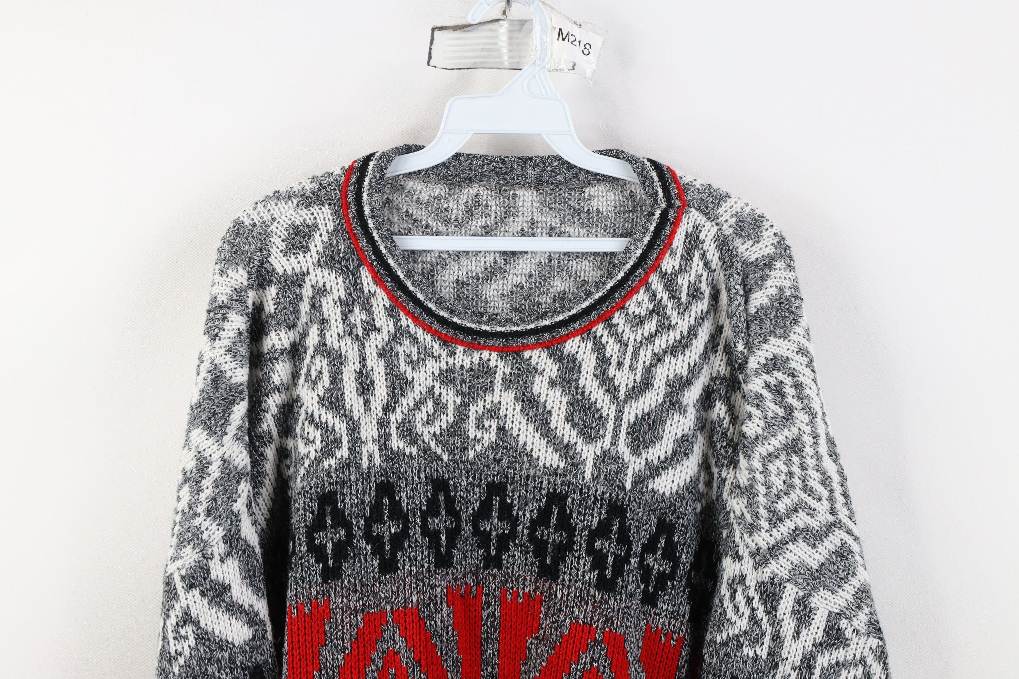 Vintage Vintage 90s Streetwear Fit Geometric Knit Crewneck Sweater Size XXL / US 16-18 / IT 52-54 - 2 Thumbnail
