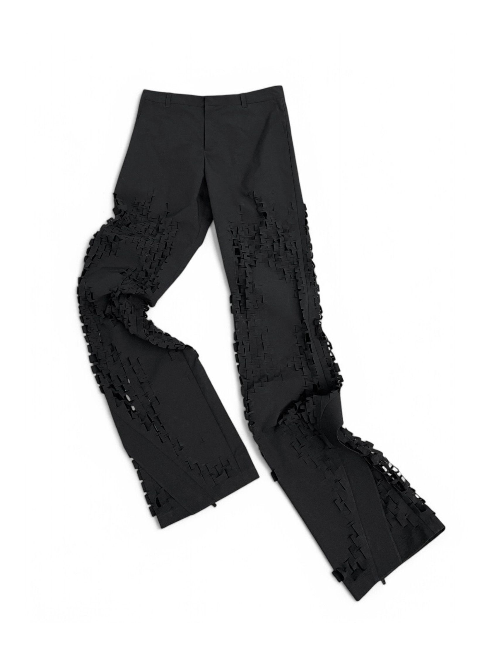 Heliot Emil PRESS24 MORPHOGENS LASERCUT-PATTERN TECHNICAL TROUSERS BLACK Size US 32 / EU 48 - 9 Thumbnail
