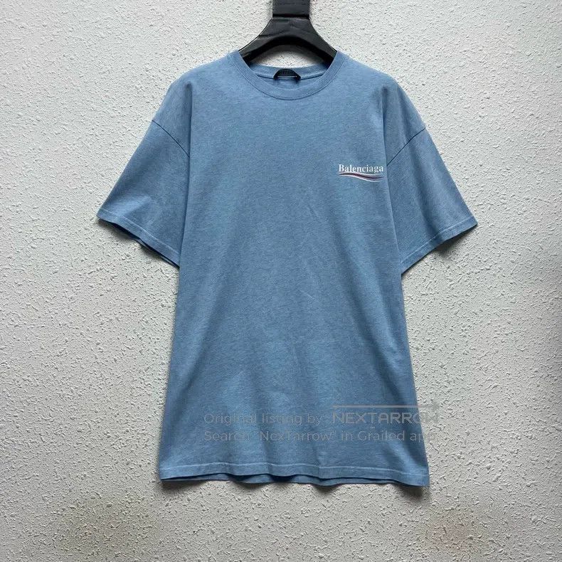 Balenciaga Balenciaga Coke Wave Misty Blue Short Sleeve T-Shirt Size US M / EU 48-50 / 2 - 1 Thumbnail