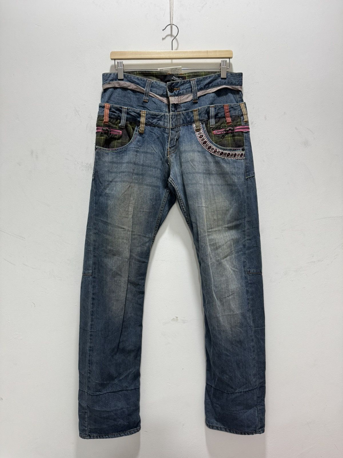 Japanese Brand JAPANESE DOMINATE HANDCRAFTED DOUBLE WAIST DISTRESSED JEANS Size US 32 / EU 48 - 7 Thumbnail