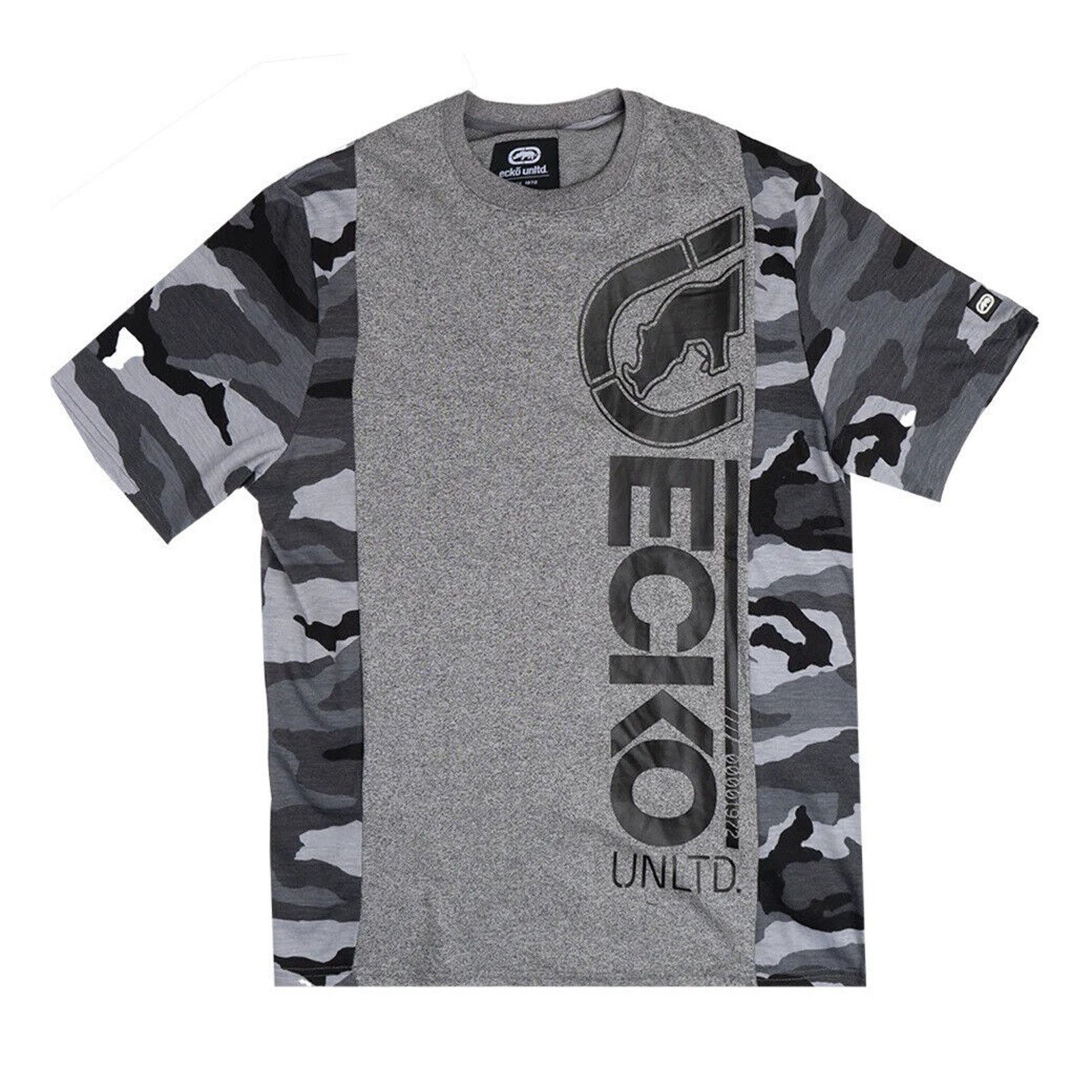 Ecko Unltd. Ecko Unltd T-Shirt Panel Stitched Camo Grey Heather Tee Size US XL / EU 56 / 4 - 1 Thumbnail