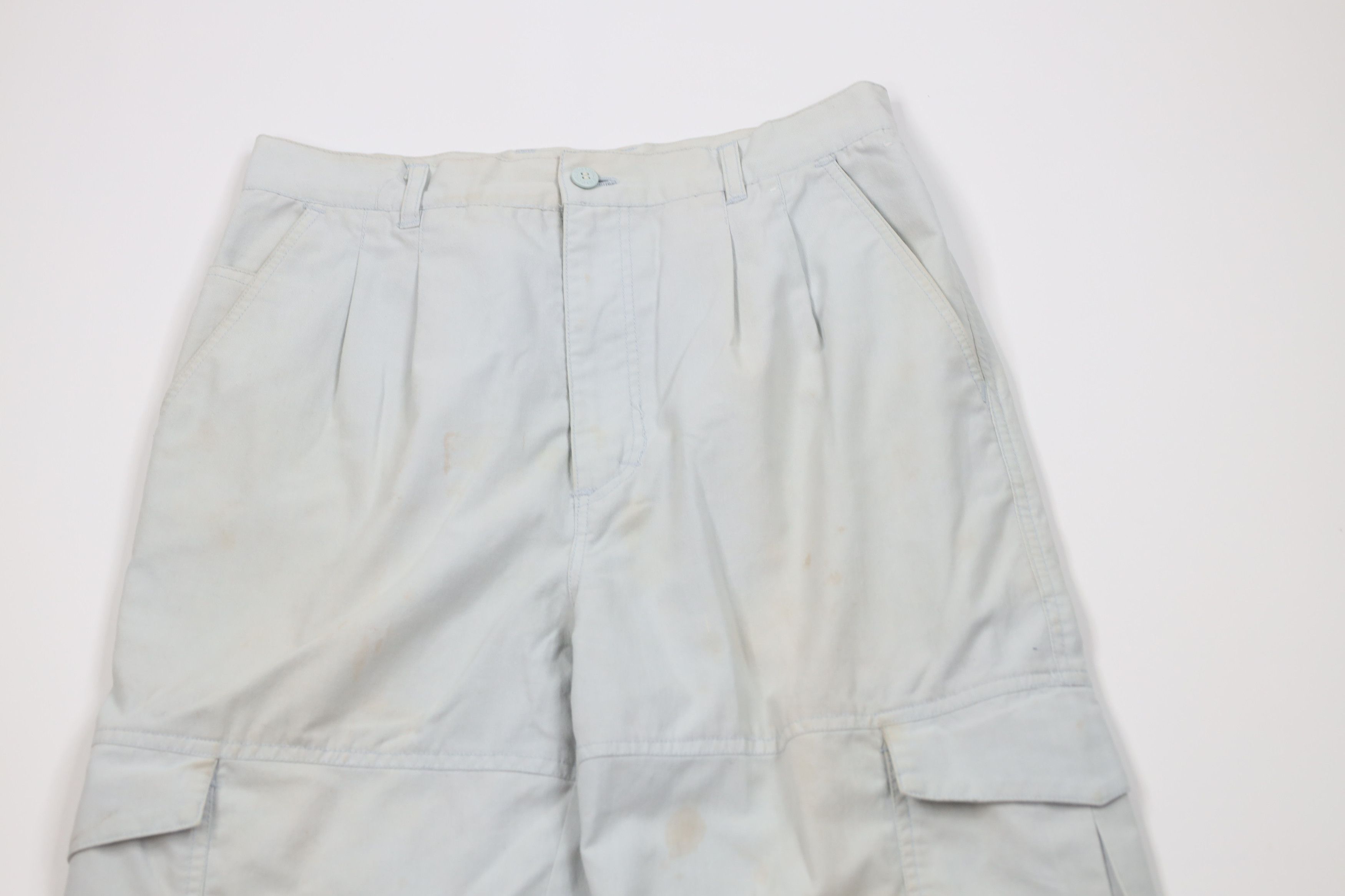 Vintage Vintage 80s 90s Streetwear Tapered Leg Cargo Pants Blue Size US 30 / EU 46 - 2 Thumbnail