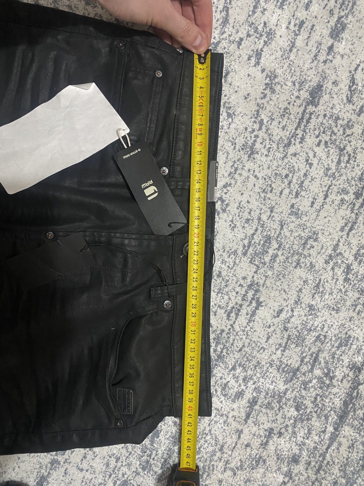 G-Star Revend Skinny Waxed Black with leather rings Size US 32 / EU 48 - 14 Thumbnail