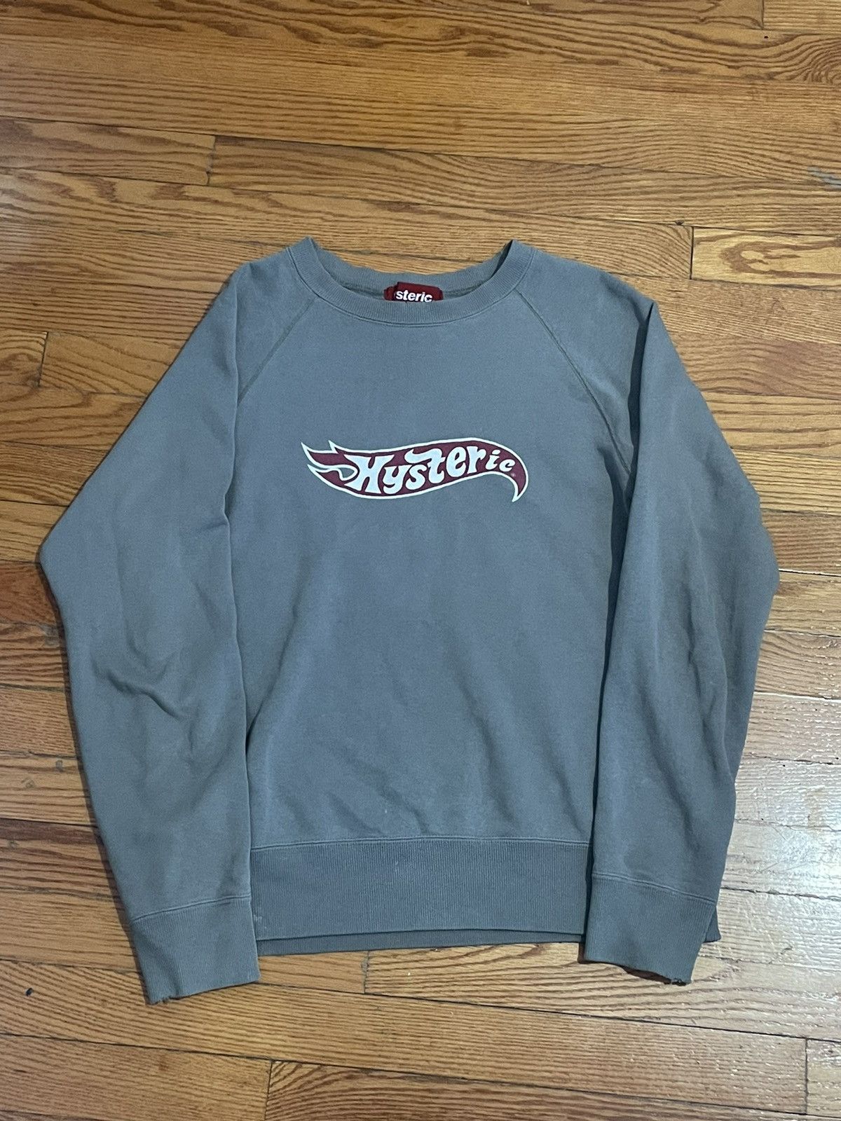 image of Hysteric Glamour x Vintage Hysteric Hot Wheels Rip Sweater in Grey, Men's (Size Medium)