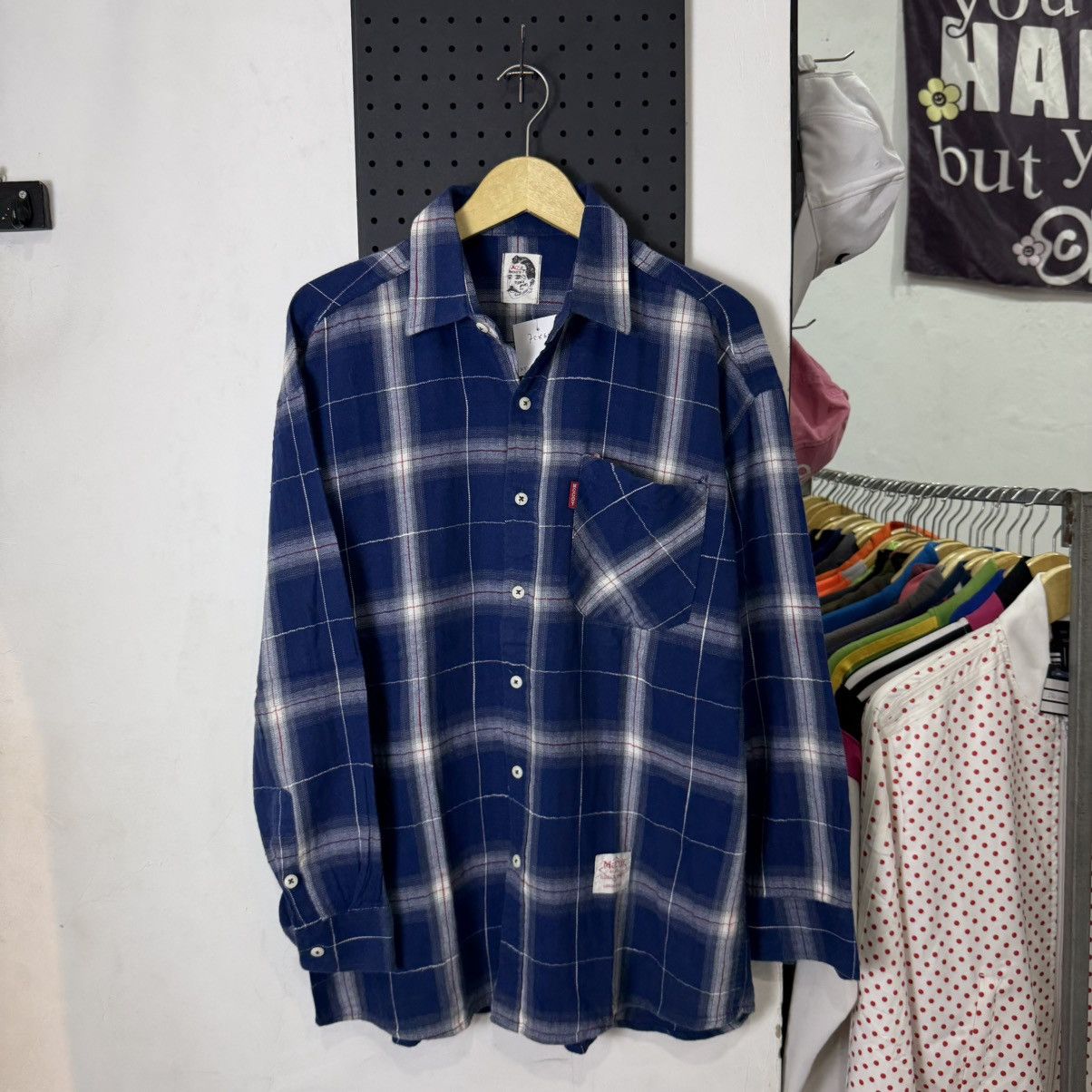 Japanese Brand Mc Coy plaid flannel blue button Size US XL / EU 56 / 4 - 1 Thumbnail
