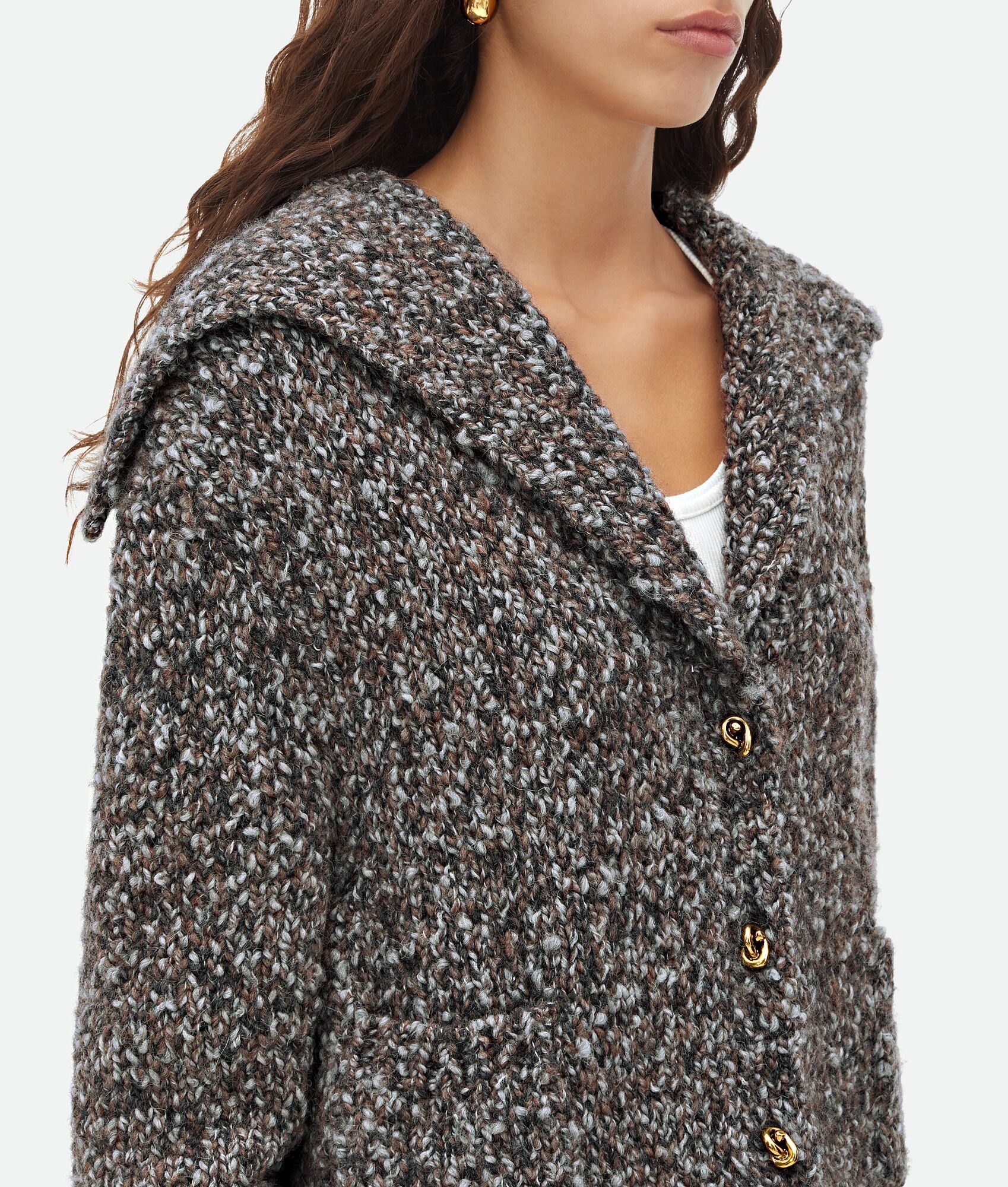 Bottega Veneta o1y0725 Cardigan in Gray Size S / US 4 / IT 40 - 2 Thumbnail