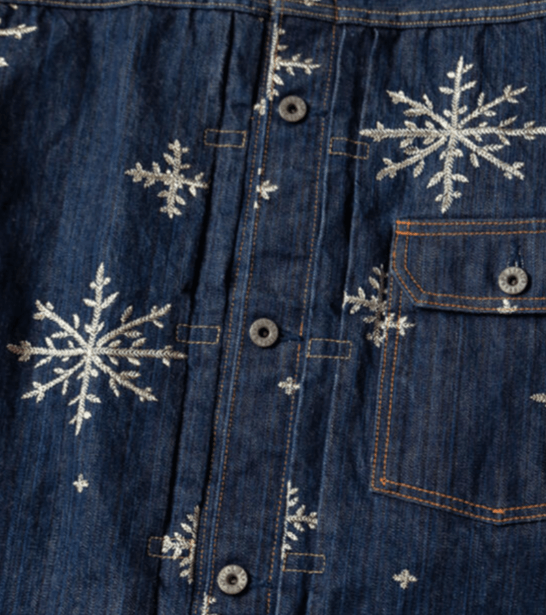 Kapital 14oz Denim Snow Embroidery 1ST JKT Size US XXL / EU 58 / 5 - 4 Thumbnail