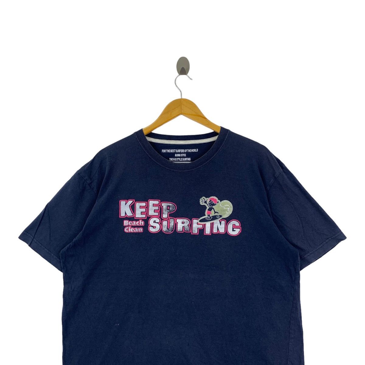 Vintage ALOHA STYLE SURFING Beach Clean Cartoon Tee Shirt Summer Size 4XL / US 24-26 - 2 Thumbnail