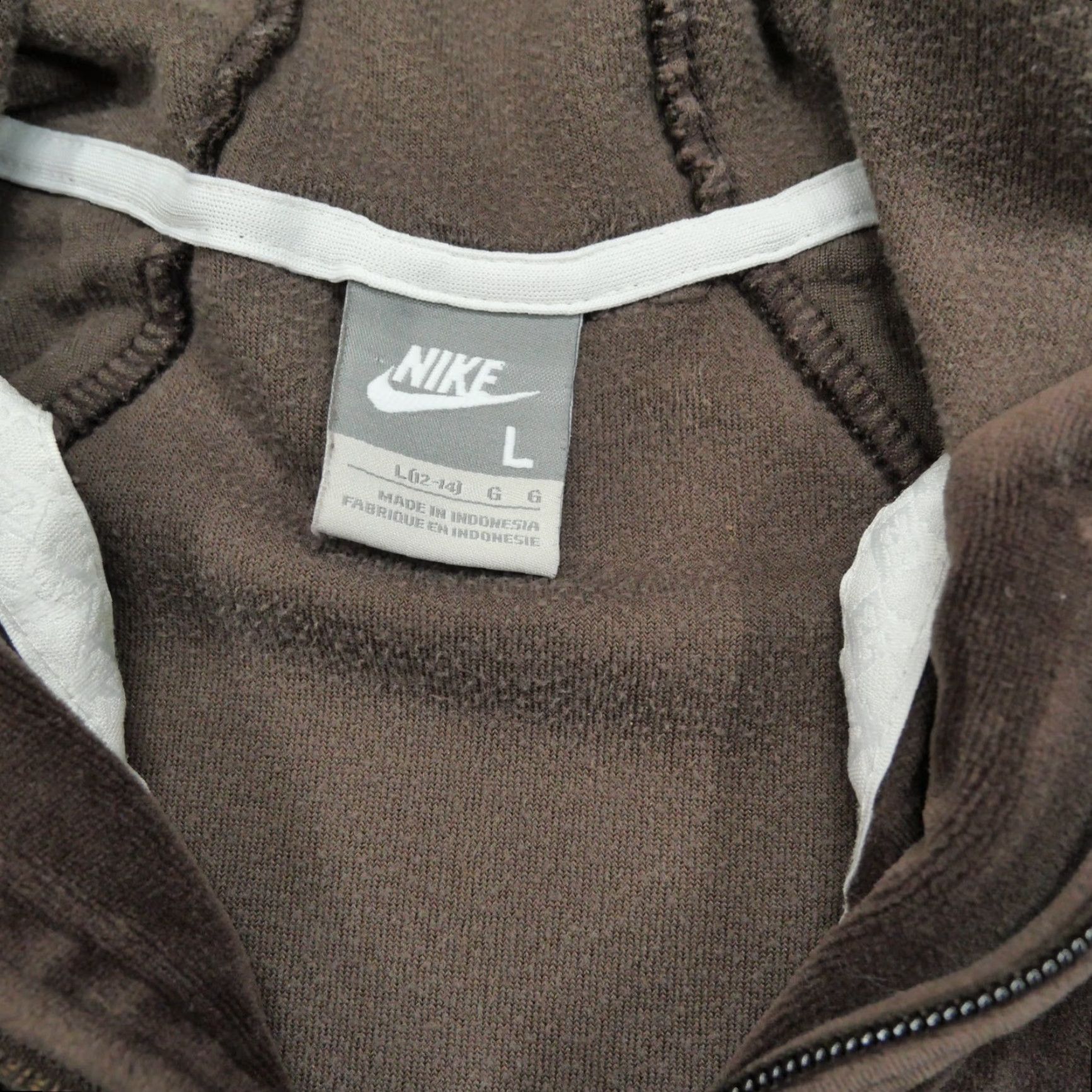 Nike VINTAGE Nike Hoodie Womens Large Brown Velour Full Zip Y2K Sportswear Logo Size L / US 10 / IT 46 - 7 Thumbnail