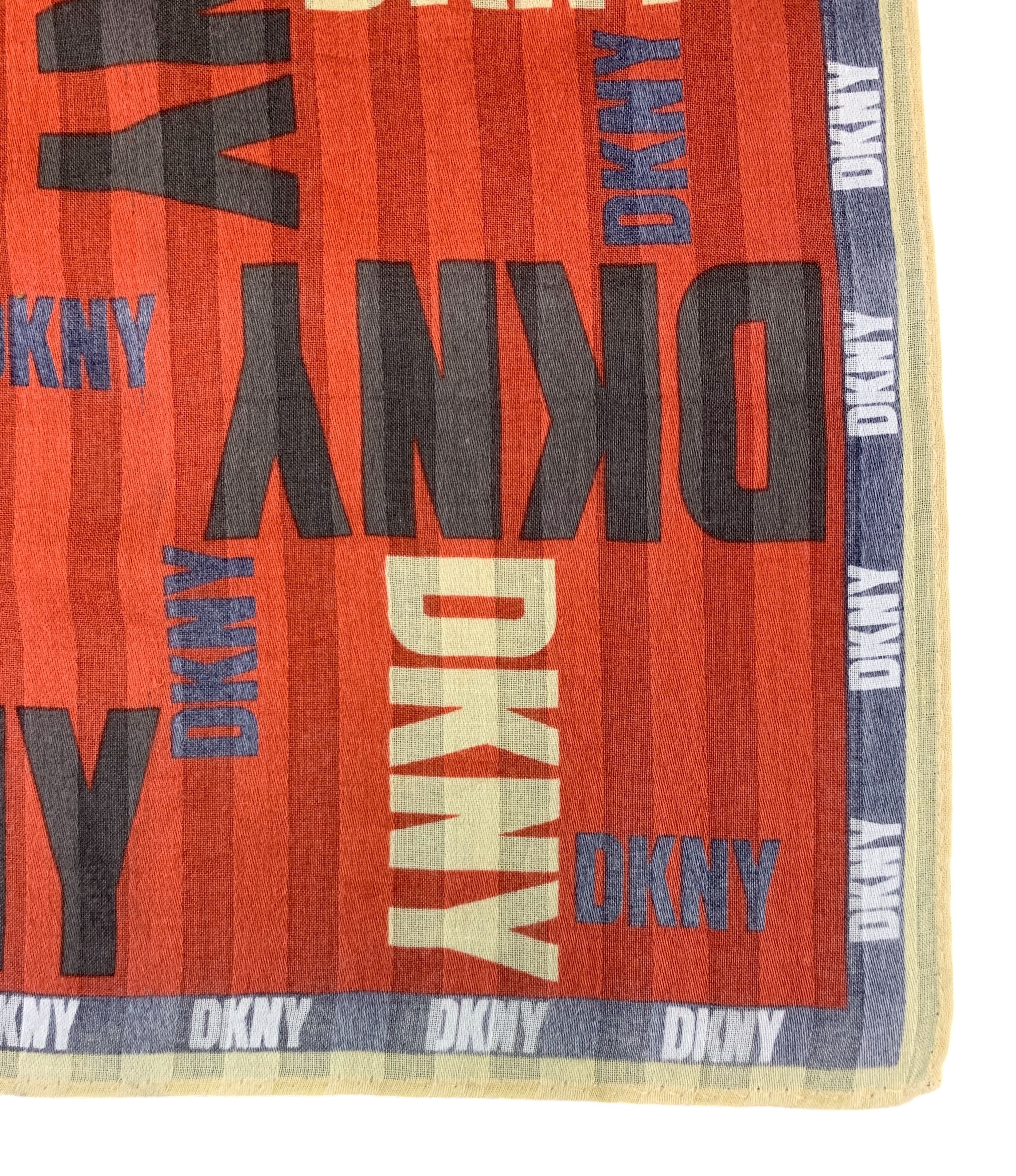 DKNY × Vintage Vintage DKNY Monogram Scarf Handkerchief - HKA971 Size ONE SIZE - 8 Thumbnail