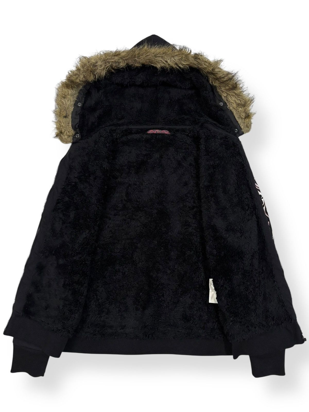 If Six Was Nine Japanese Brand Sukajan Koi Fish Printed Faux Fur Hoodie Size US M / EU 48-50 / 2 - 3 Thumbnail