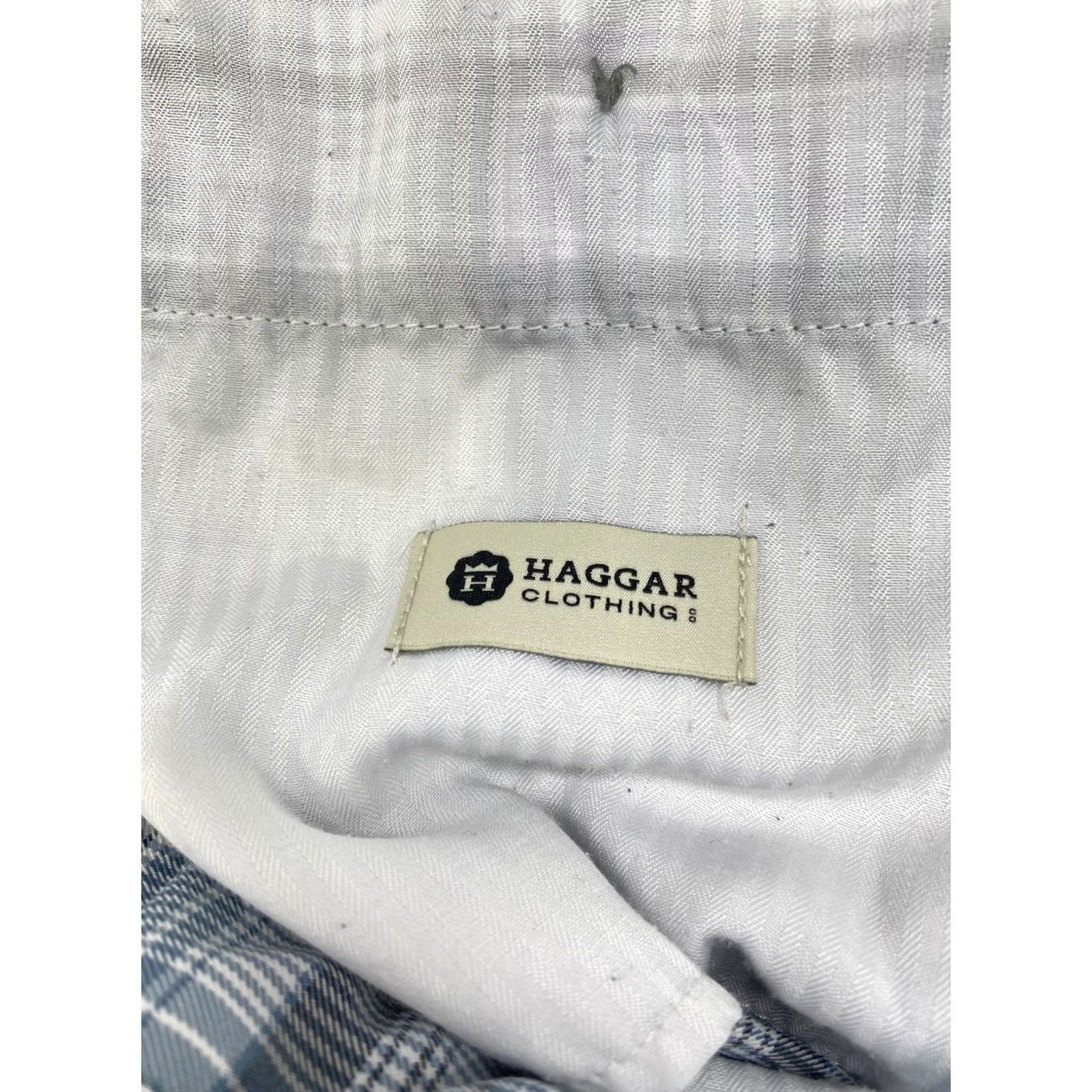 Haggar Haggar Premium Chino Shorts Men 40x9 Blue Gray Plaid Knit Stretch 9 Inseam Big & Tall Slim Classic Button Closure Flat Front Color Multicolor 6608 Size US 40 / EU 56 - 4 Thumbnail