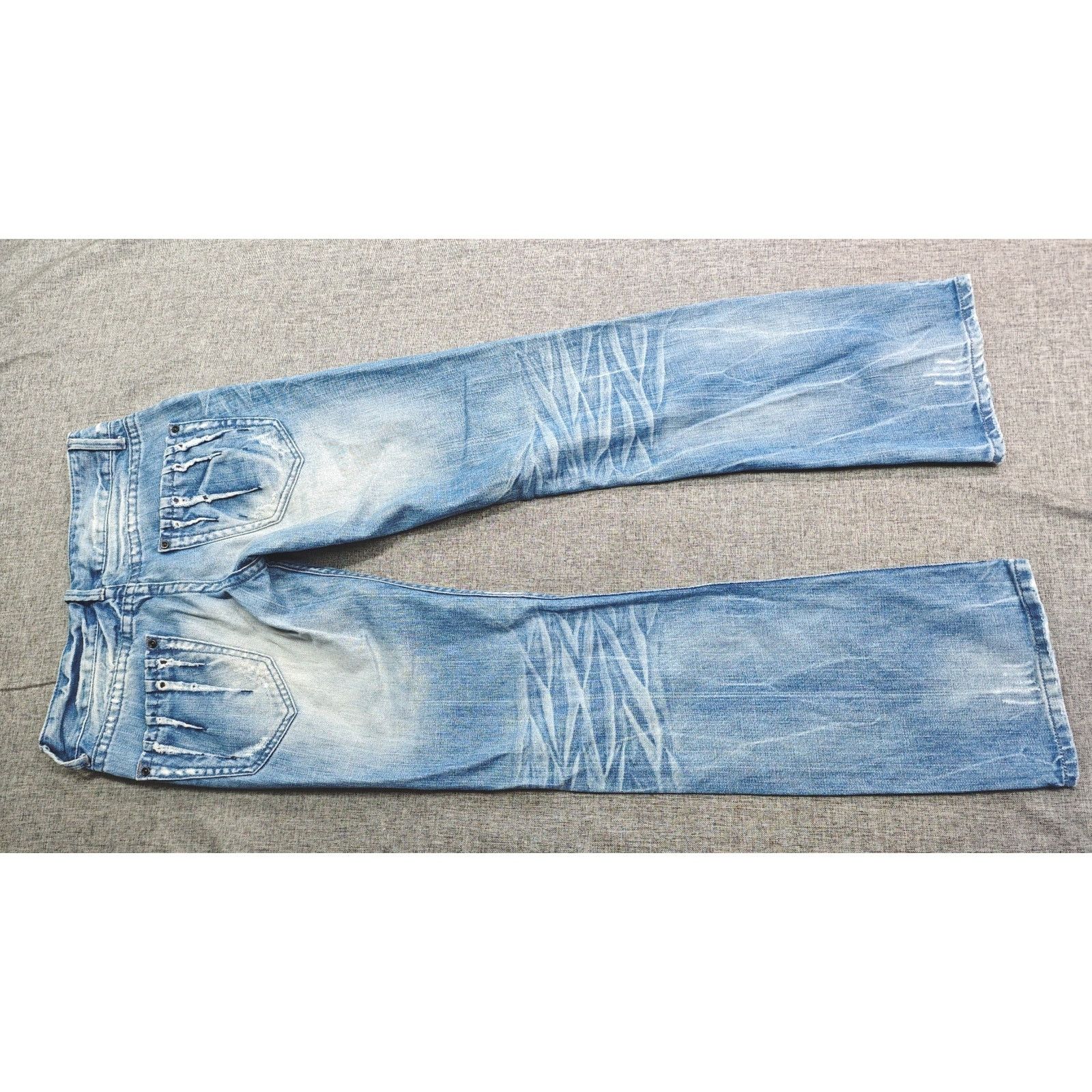 Hysteric Glamour Vintage Japanese Brand Faded Clawmark Low Rise Denim Jeans Size 30" / US 8 / IT 44 - 6 Thumbnail