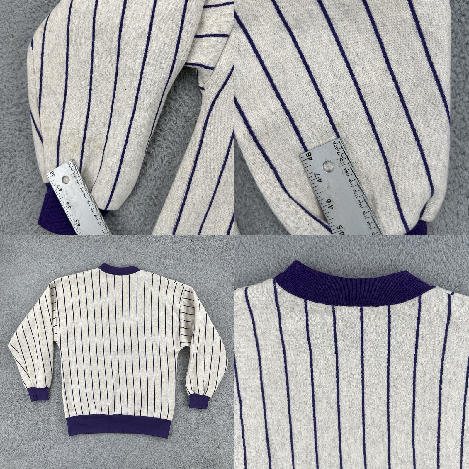 Vintage VINTAGE Image Wear 90s XL Seabury Saints Gray Ringer Sweatshirt Purple Pinstripe Mens Sweatshirt Size US XL / EU 56 / 4 - 10 Thumbnail