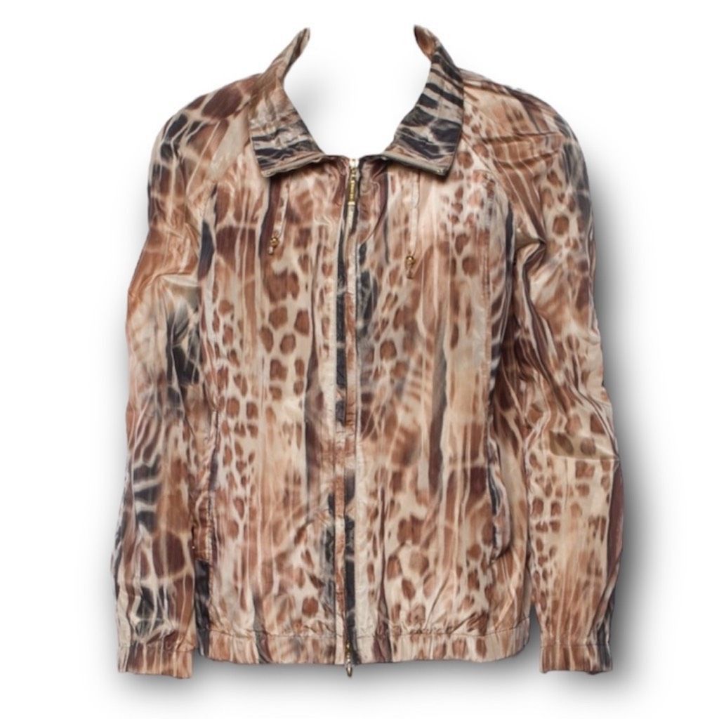 St. John St. John Animal Printed Taffeta Windbreaker Jacket Praline M Size XS / US 0-2 / IT 36-38 - 2 Thumbnail
